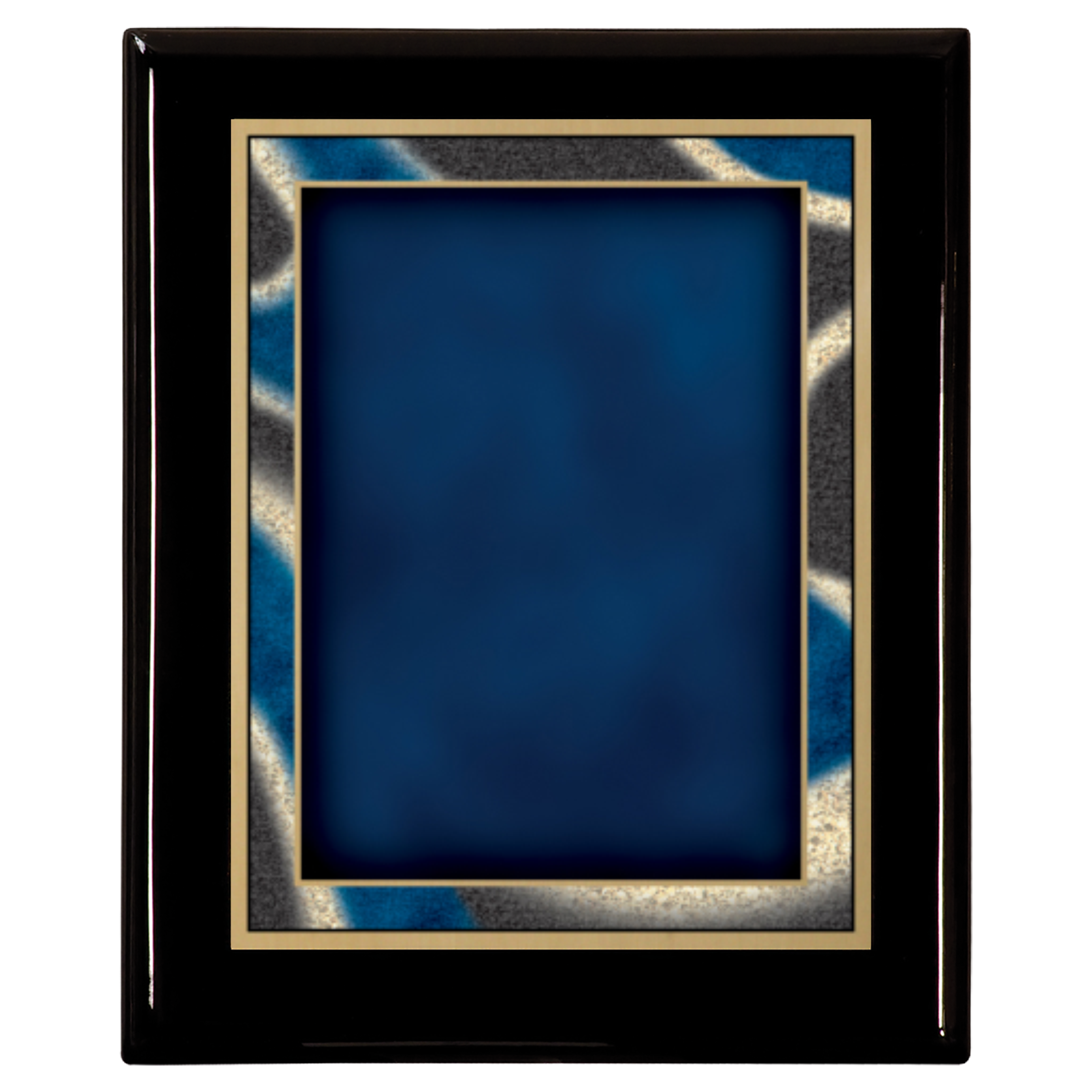 Premium Black Piano Finish Plaque with Blue Artist Plate 5