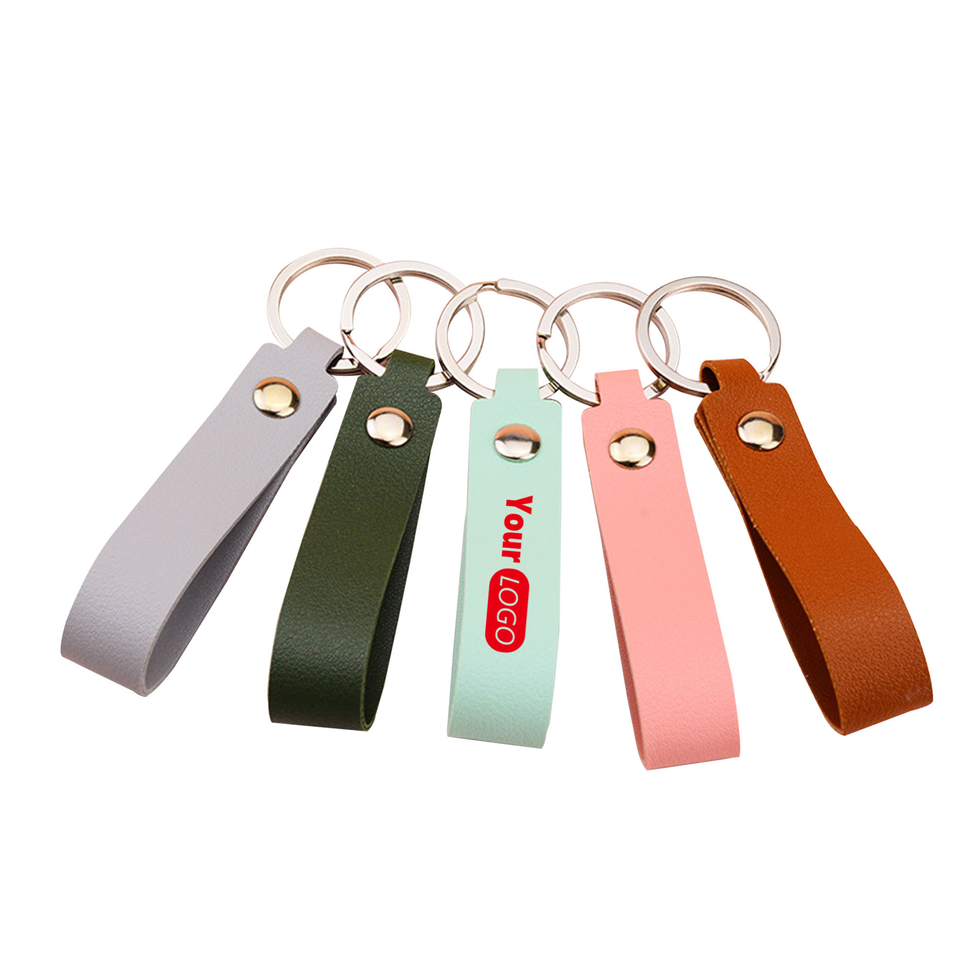 Face Leather Keychain Business Gift Customized Logo 2