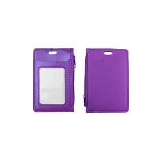 PU Leather Card Case With Zipper Pocket And Dual Card Slots 26