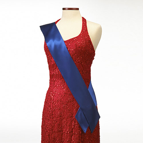 Royal Blue Satin Pageant Sash 2