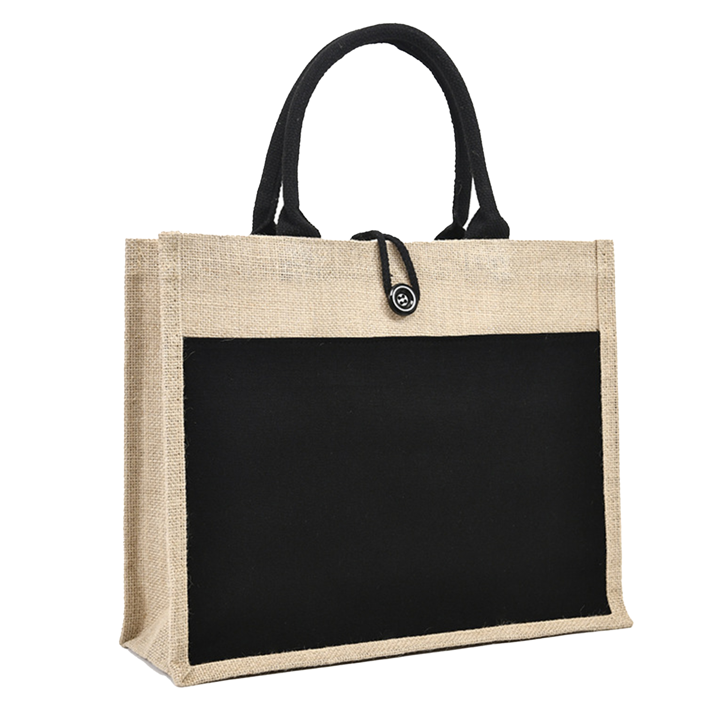 Jute Large Capacity Waterproof Hand-Held Shopping Bag, custom tote bag with logo imprint 4