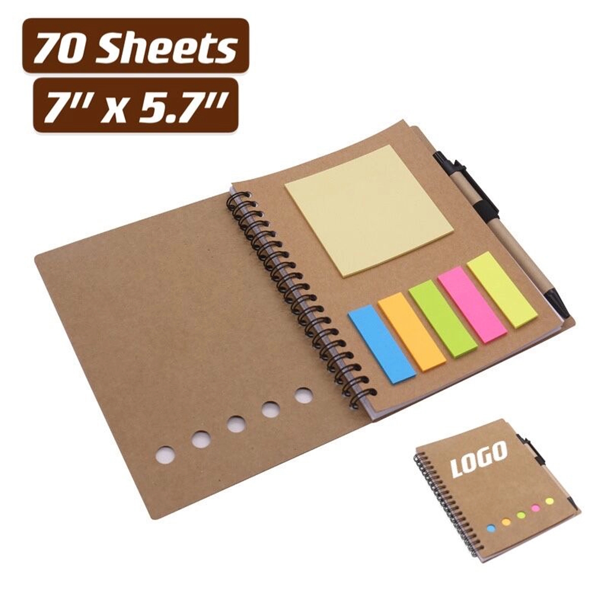 Spiral Notebook with Page Marker