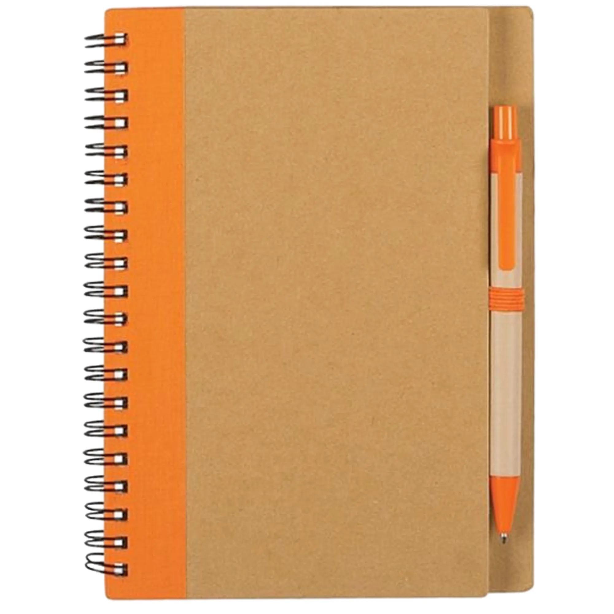 5"x7" Soft Leather Kraft Spiral Notebook with Ballpoint Pen 5