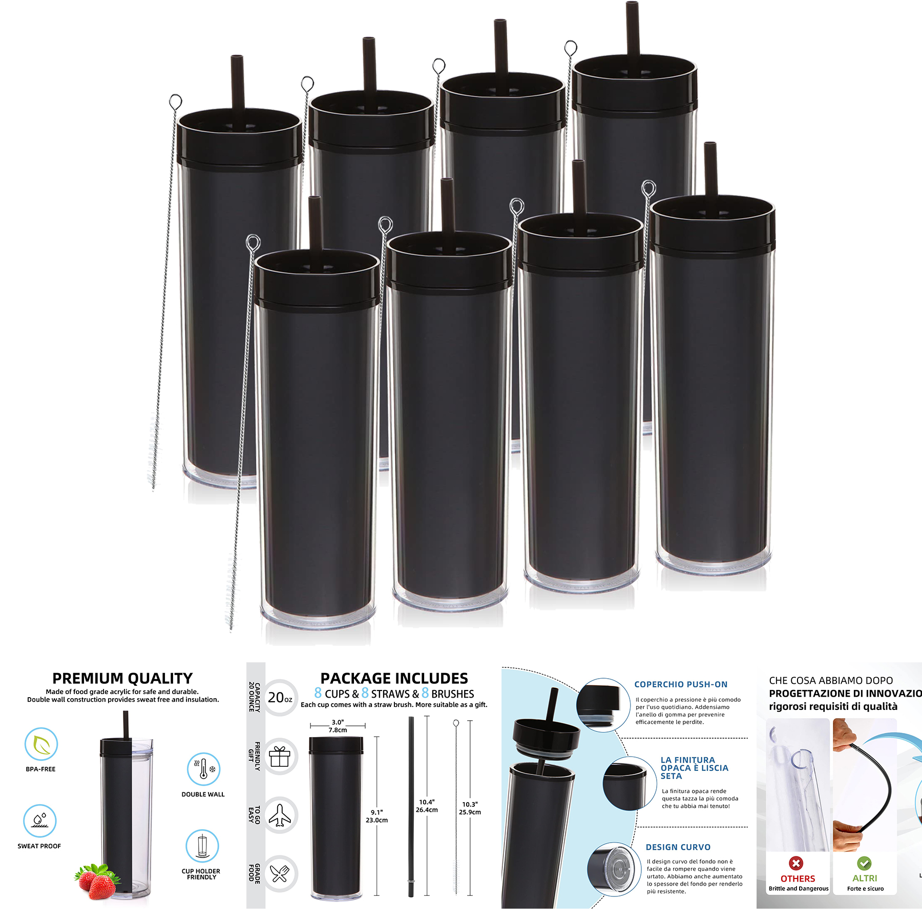 20oz Tumbler with Lid and Straw 2