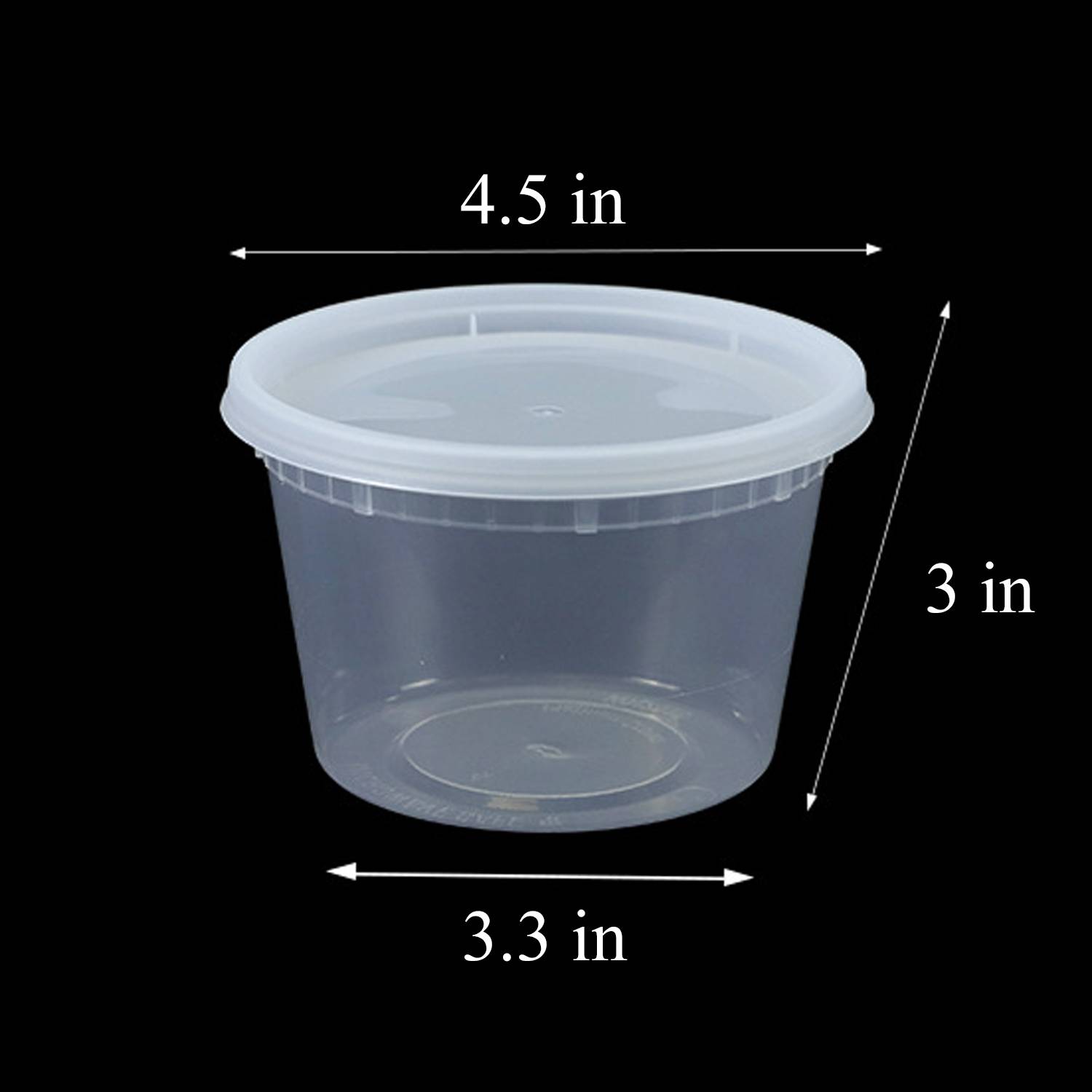 16oz Disposable Leakproof Plastic Takeaway Bowl w/Lid 4