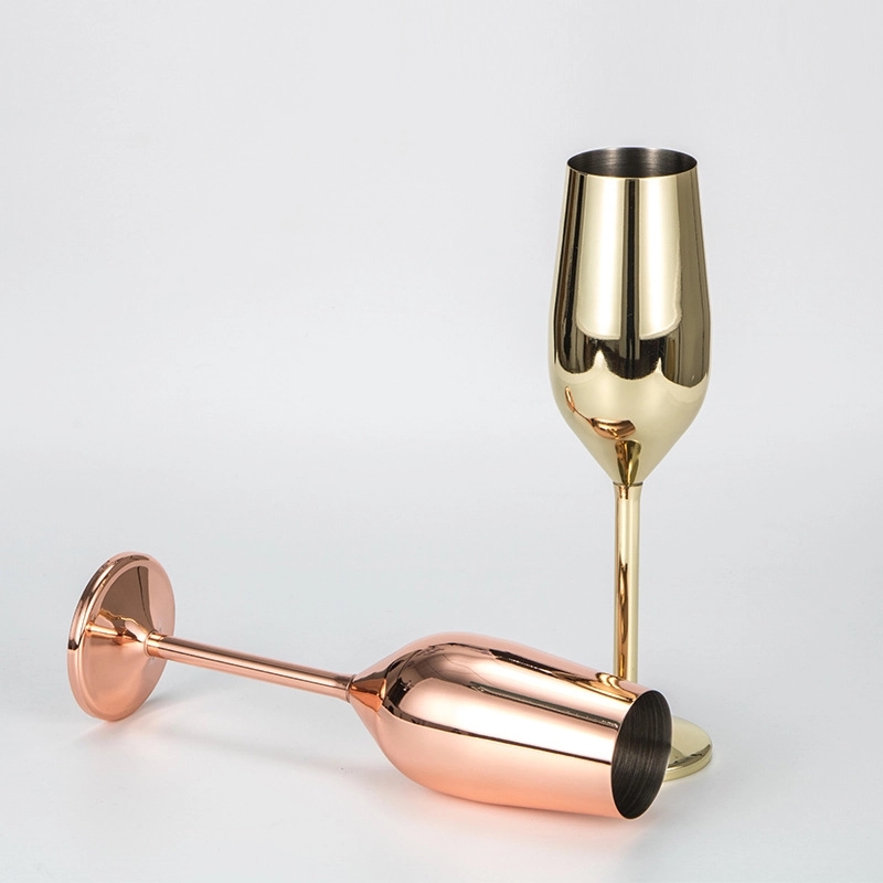 Custom 7 oz Stainless Steel Champagne Glasses 7