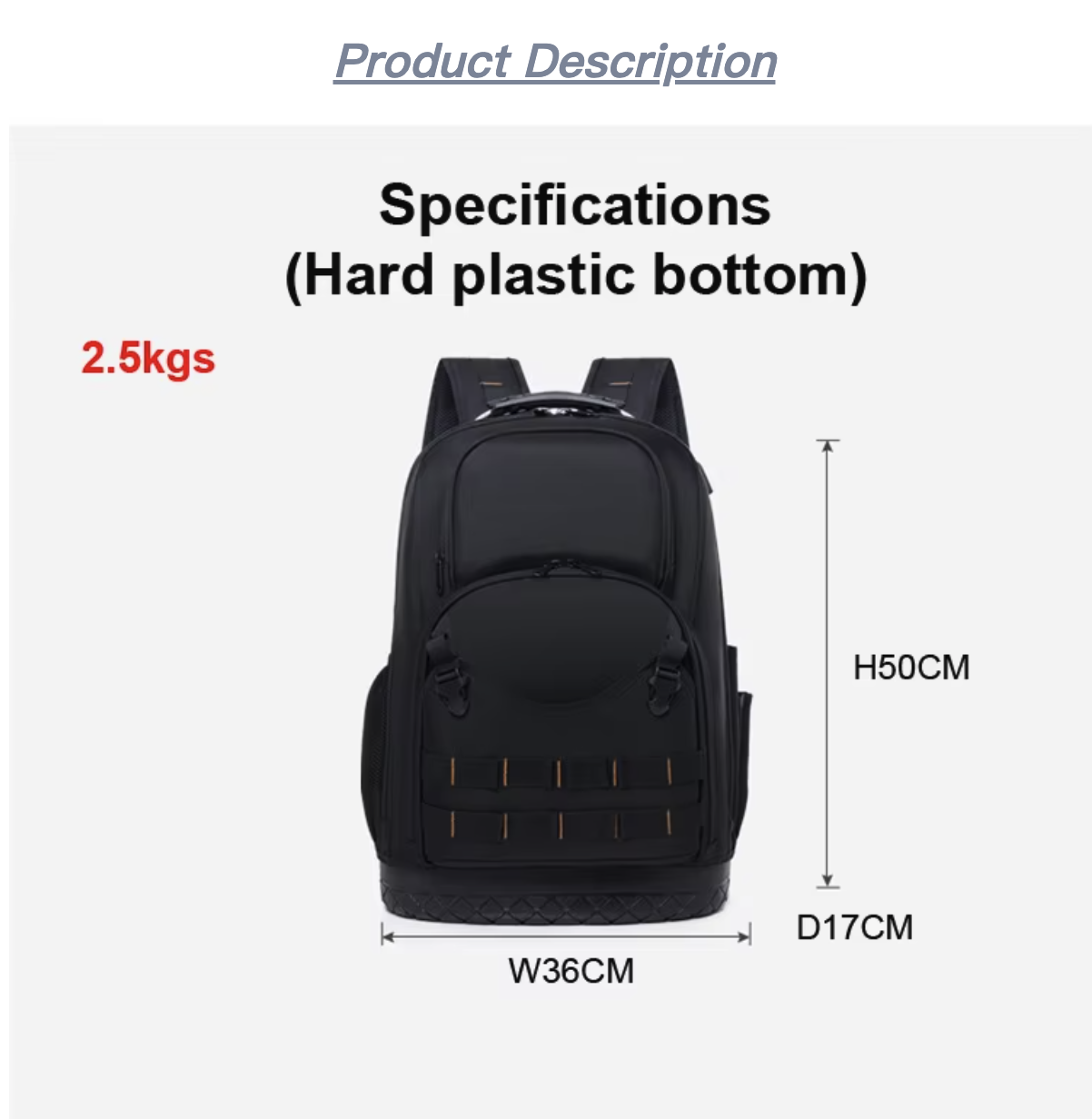 1680D Oxford Backpack USB Electrical Tool Storage 2