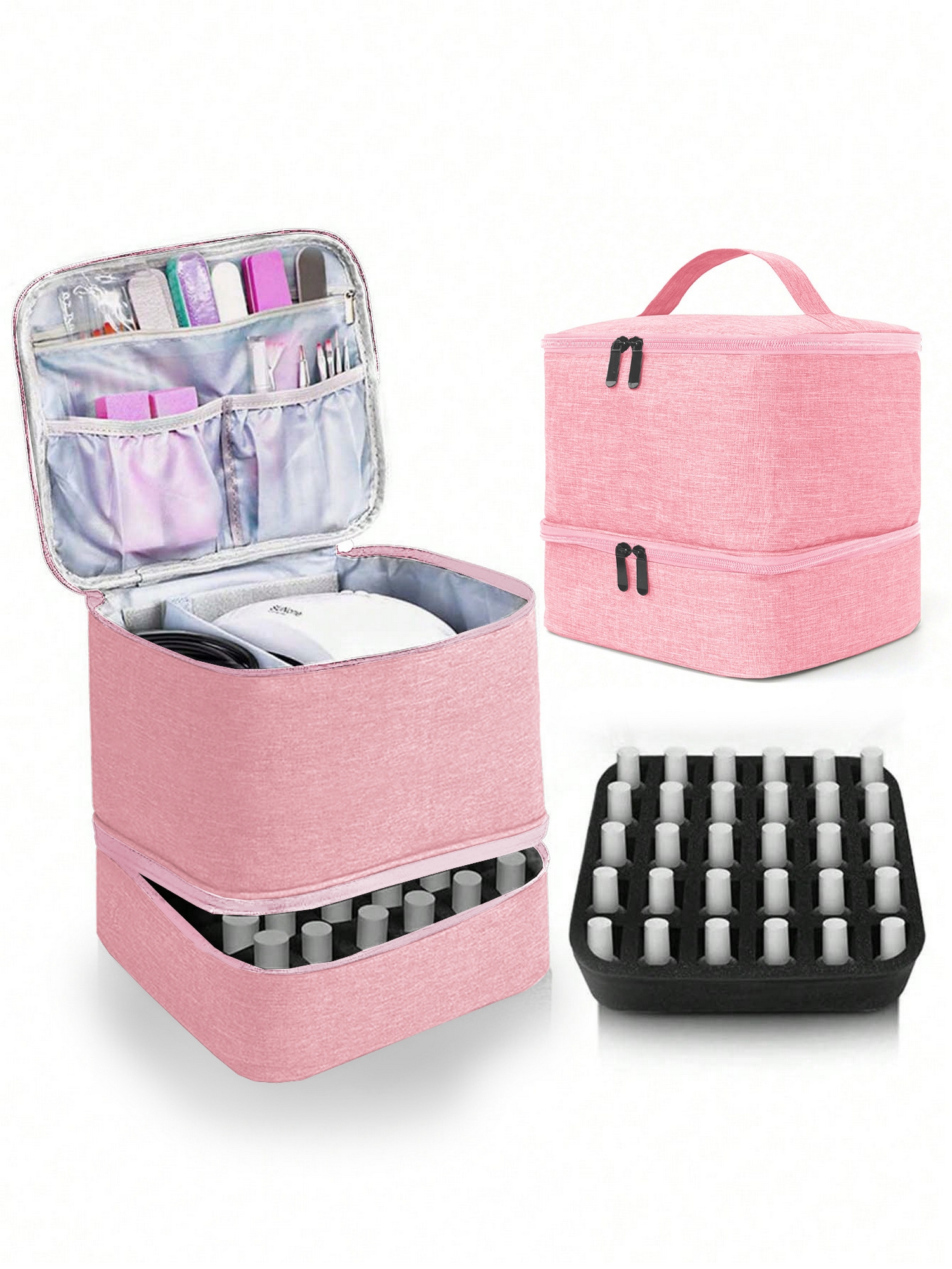 Double Makeup Nail Polish Storage Bag 17