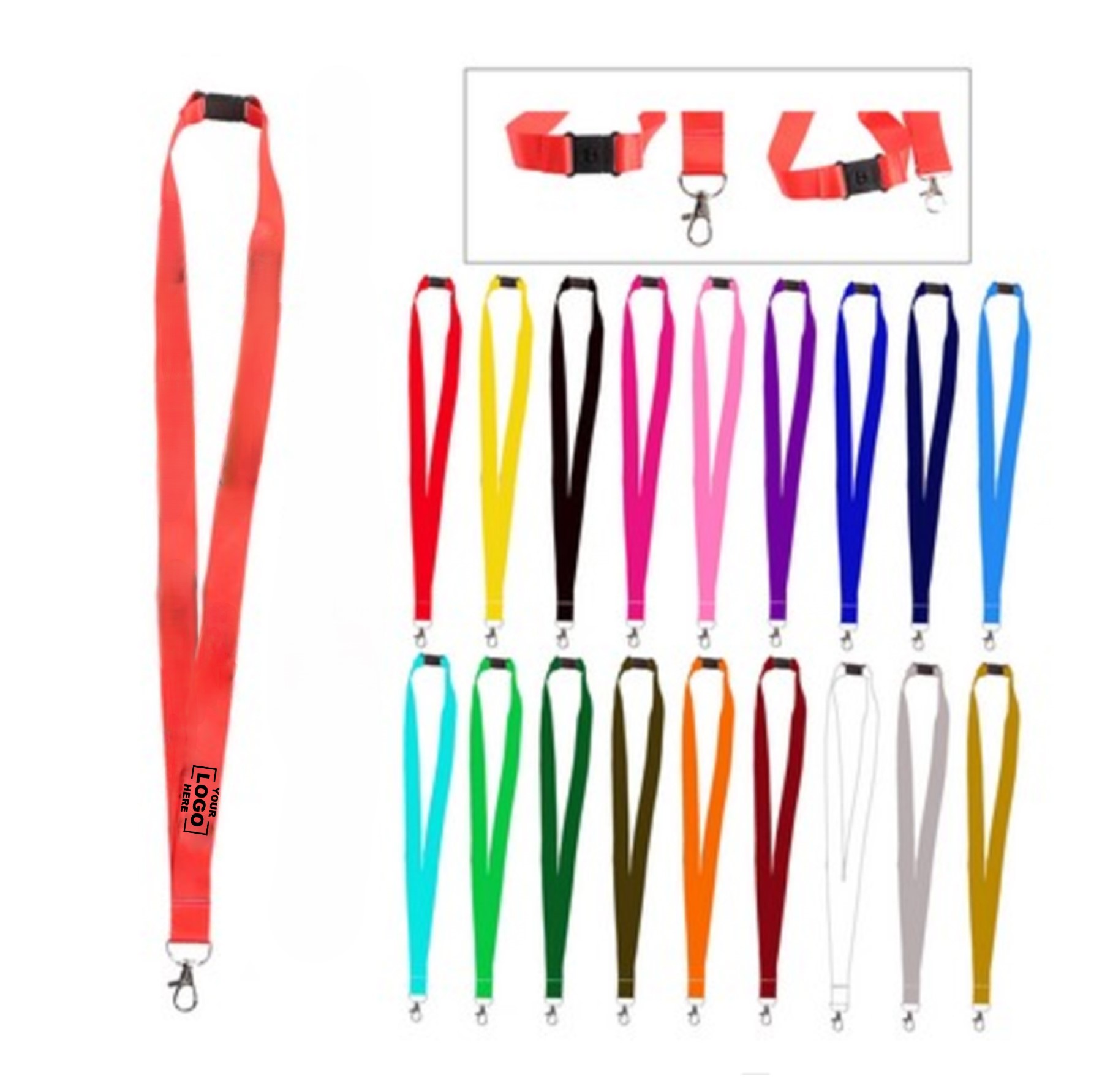 Colorful Lanyard with Lobster Claw and Safety Breakaway 2