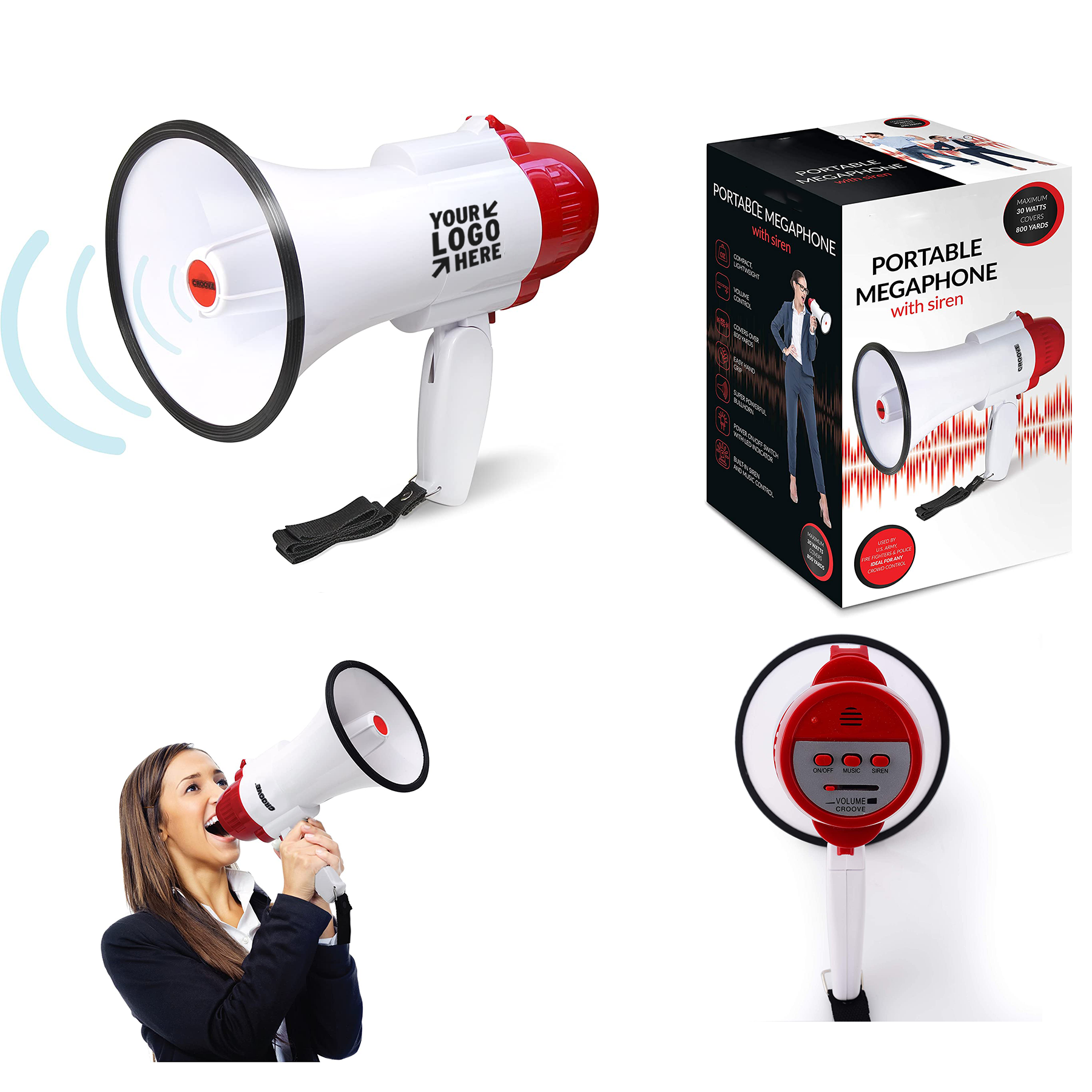 Bull Horn Loud Speaker with Siren 2