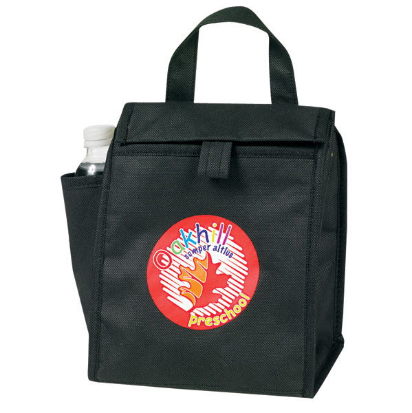 Non Woven Insulated Lunch Bag w/Bottle Pocket 3