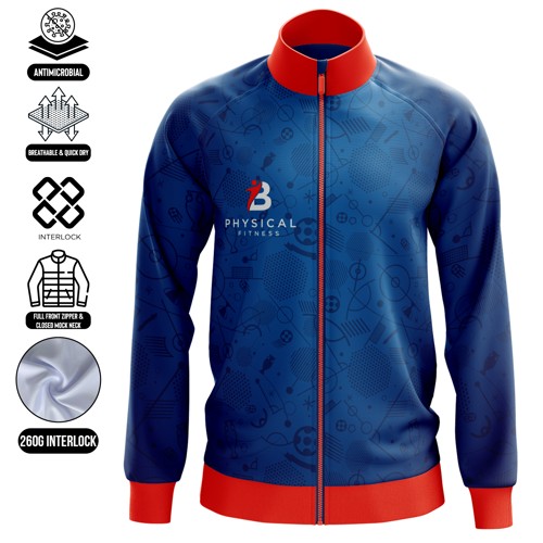 Men's and Kids' Sublimation Track Jacket - 280G Spandex Interlock 2