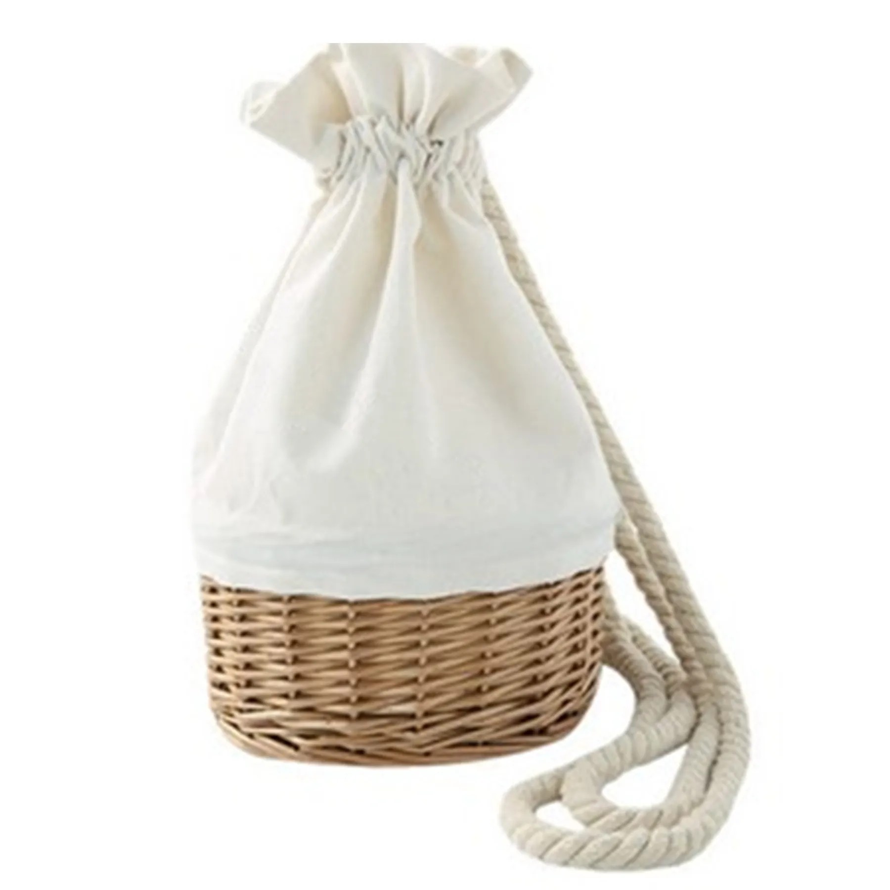 Drawstring Rattan Bucket Backpack 2
