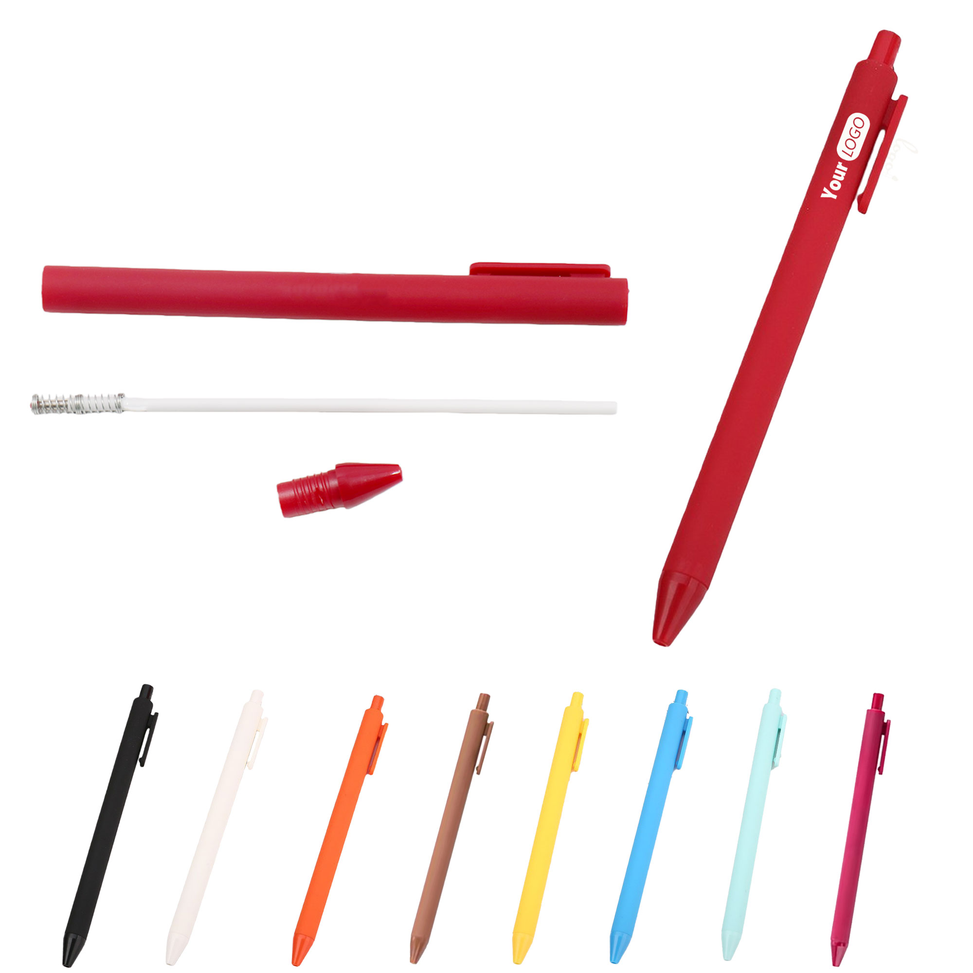 1mm Colorful Retractable Ballpoint, custom pen with logo imprint 2