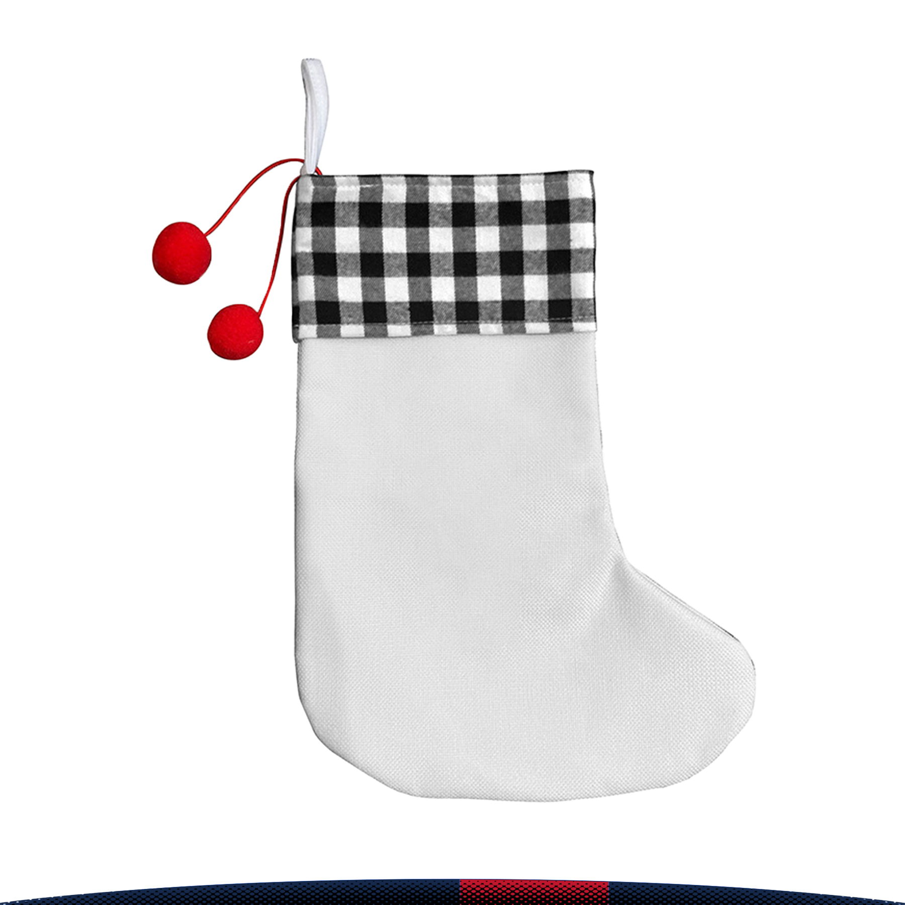 Plaid Pattern Christmas Stocking, custom tote bag with logo imprint 6