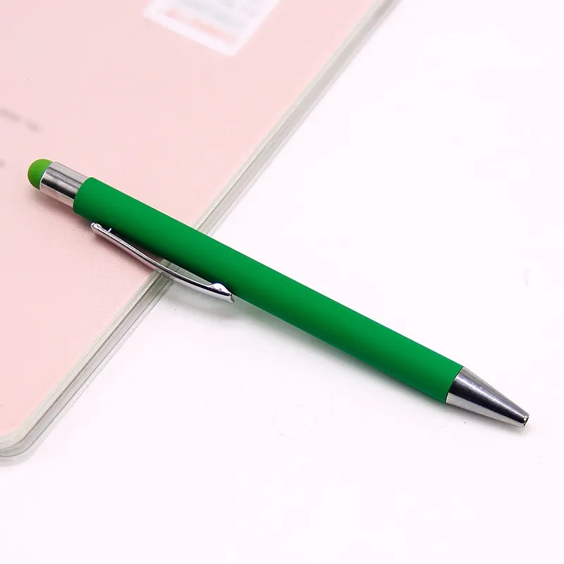 Rubberized Metal Ballpoint Pen with Stylus 7