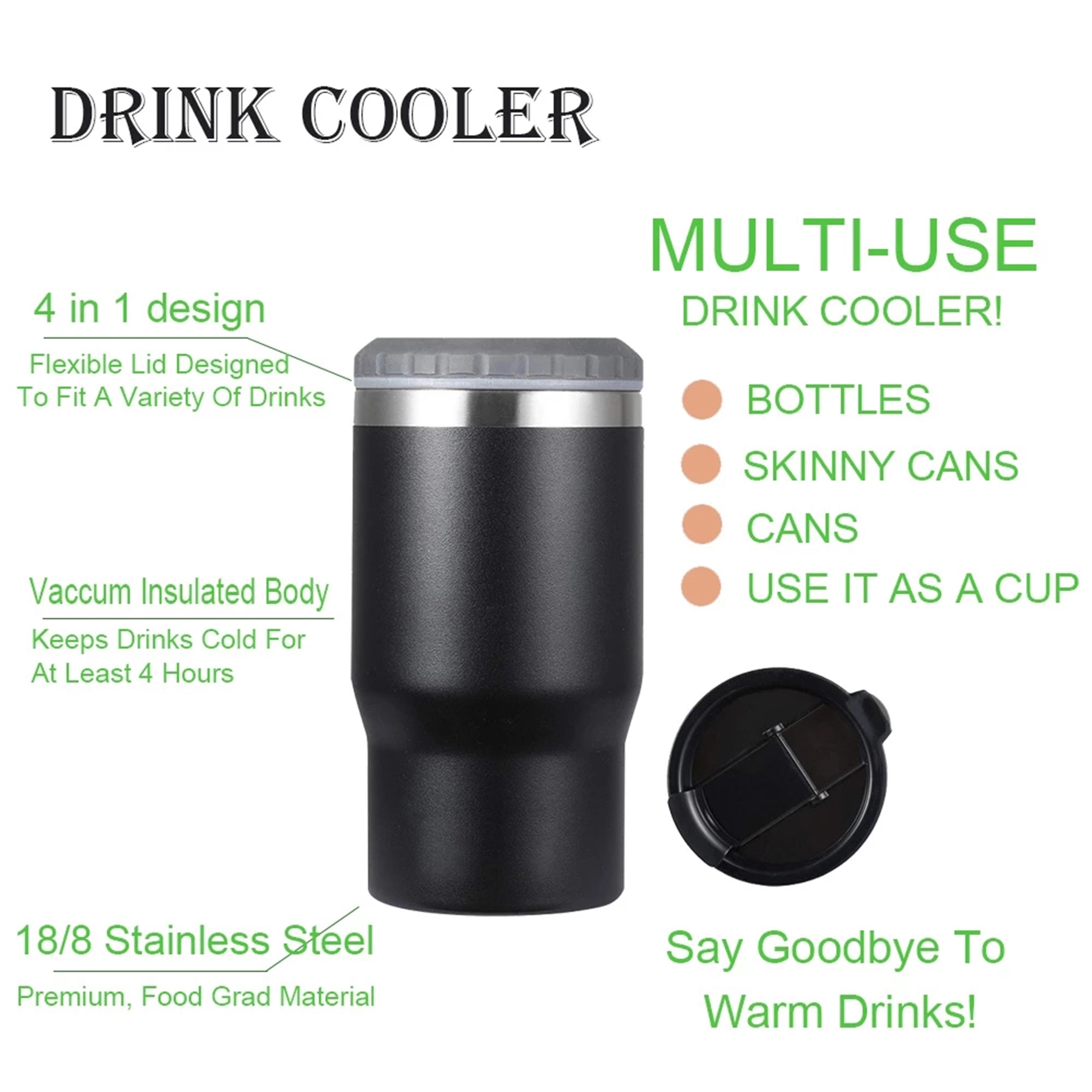 14 Oz Stainless Steel Can/Bottle Insulator 3