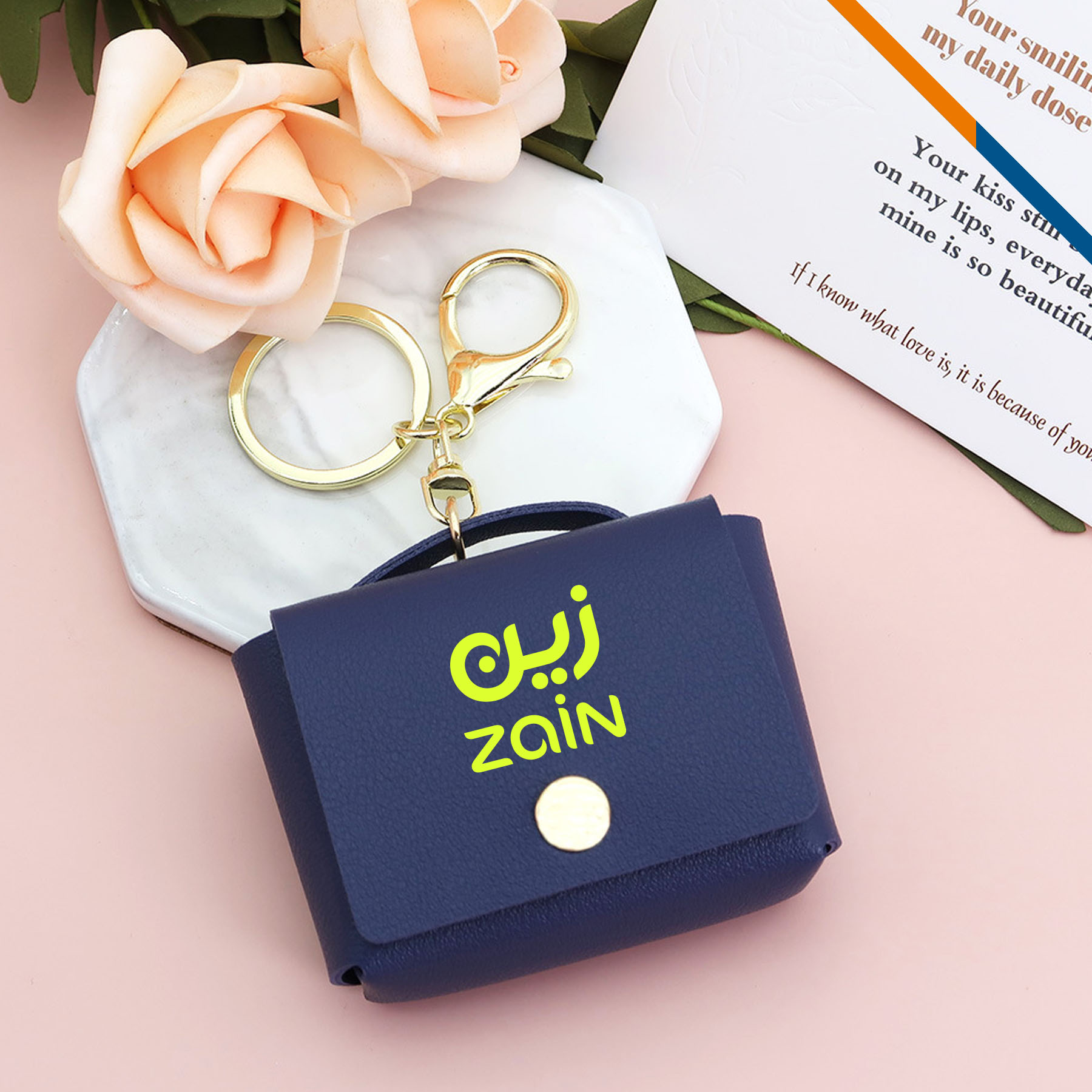 Clipu Mini PU Leather Square Coin Purse Keychain 7