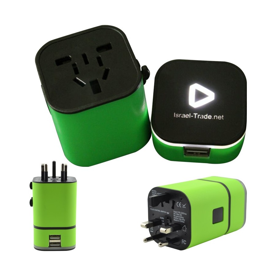 International Universal Travel Adapter with Light Up Logo 3