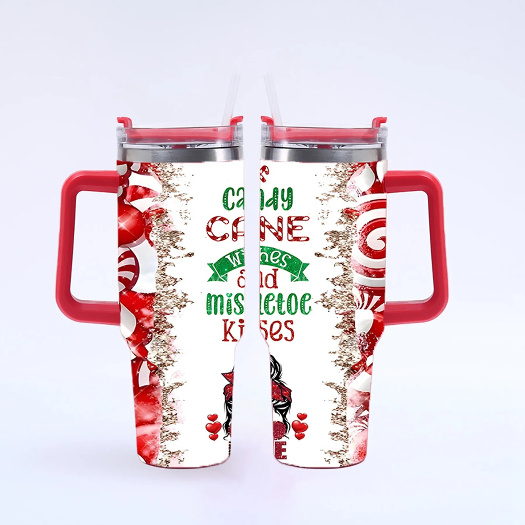 40 Oz. Christmas Theme Vacuum Tumbler with Lid and Straw 7