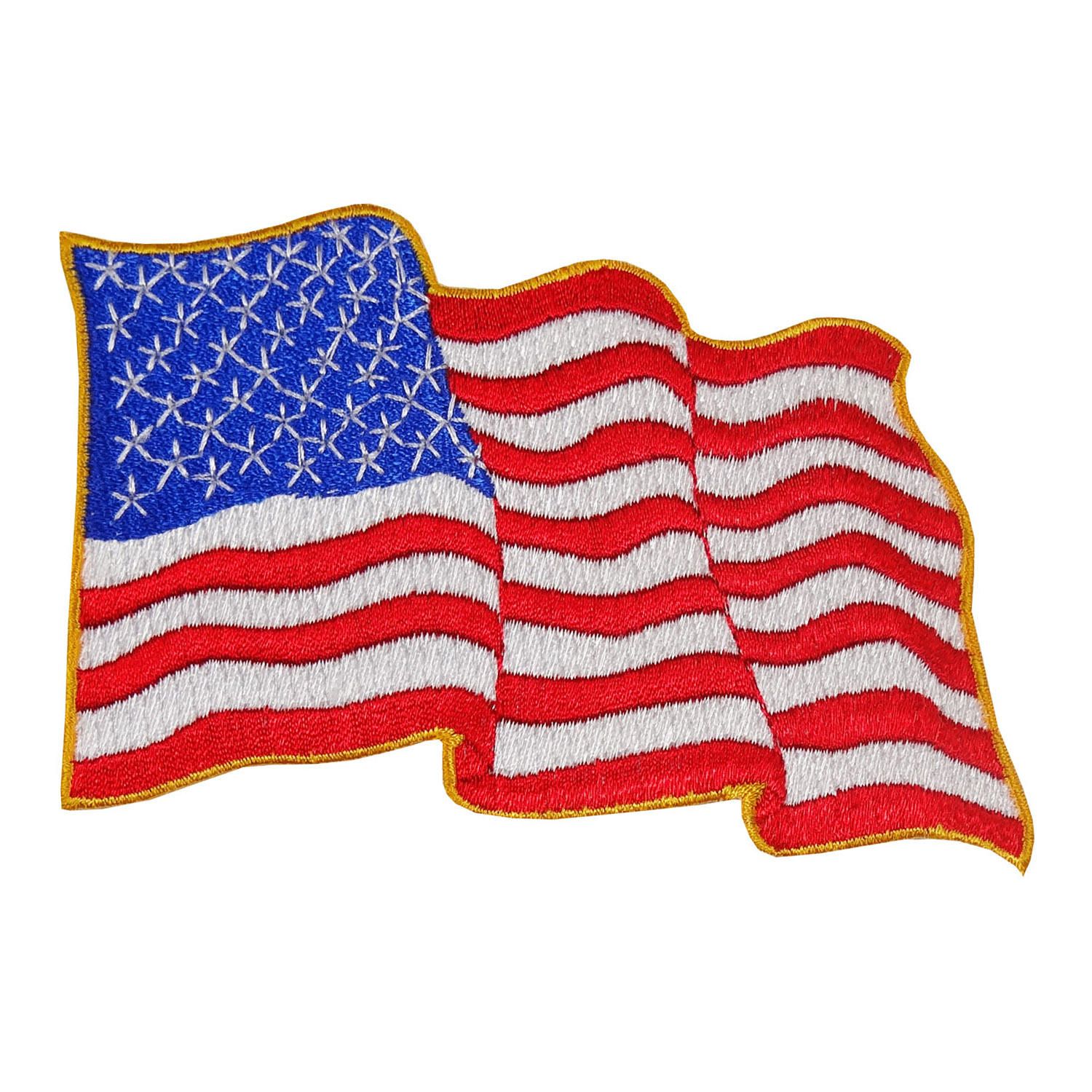 USA - American Waving Flag Embroidered Patch - 2 3/4" x 4 1/4" -WF-03