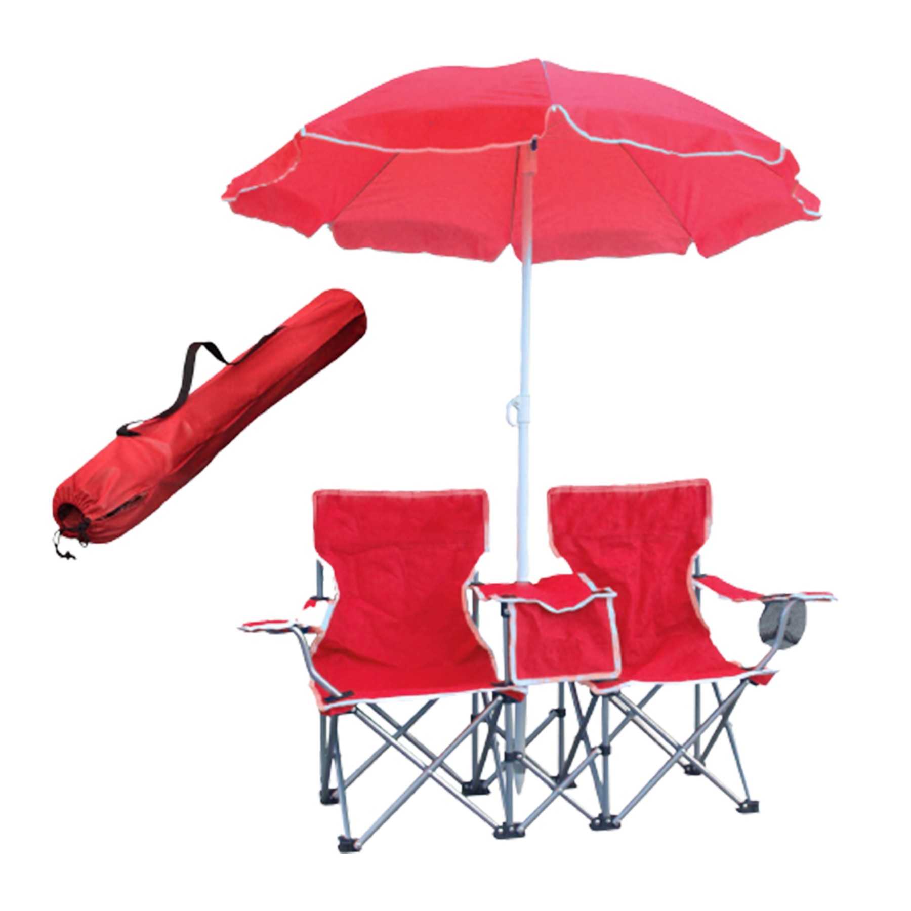 Folding Double Chairs W/ Umbrella 2