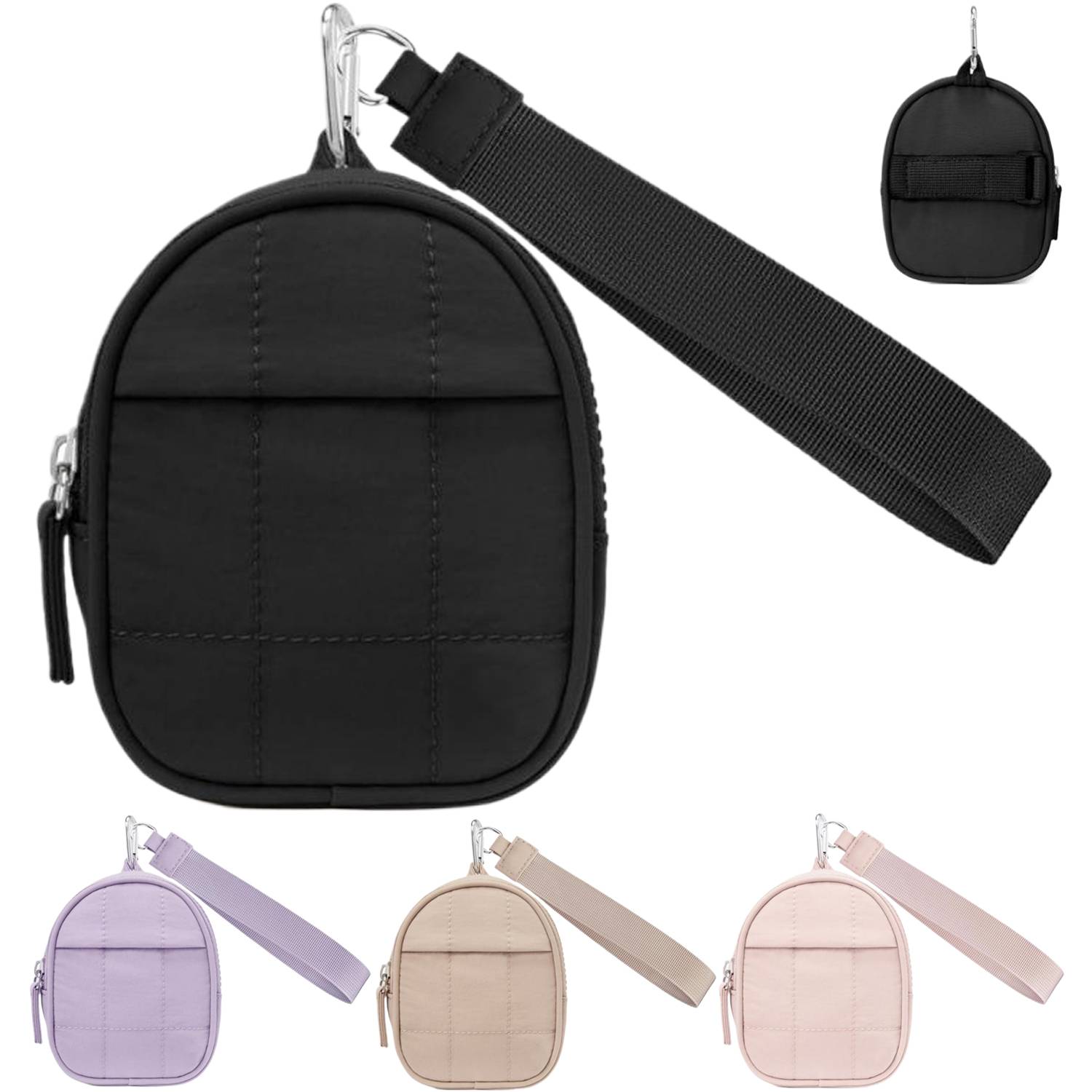 Polyester Mini Backpack Style Keychain Wallet w/ Wristlet 5