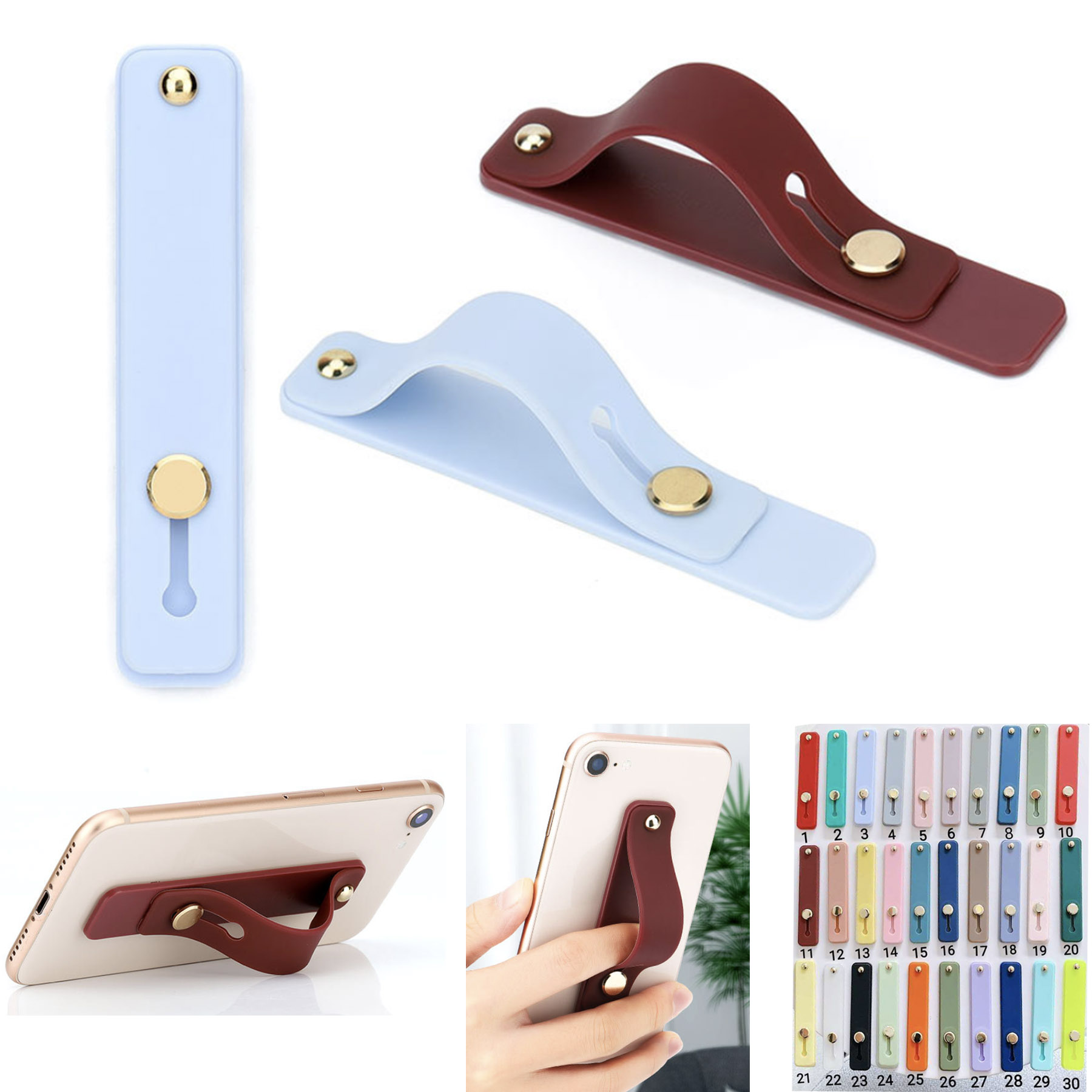 Silicone Smartphone Finger Holder Adjustable Strap With StandCell Phone Stand For Desk And Secure 1