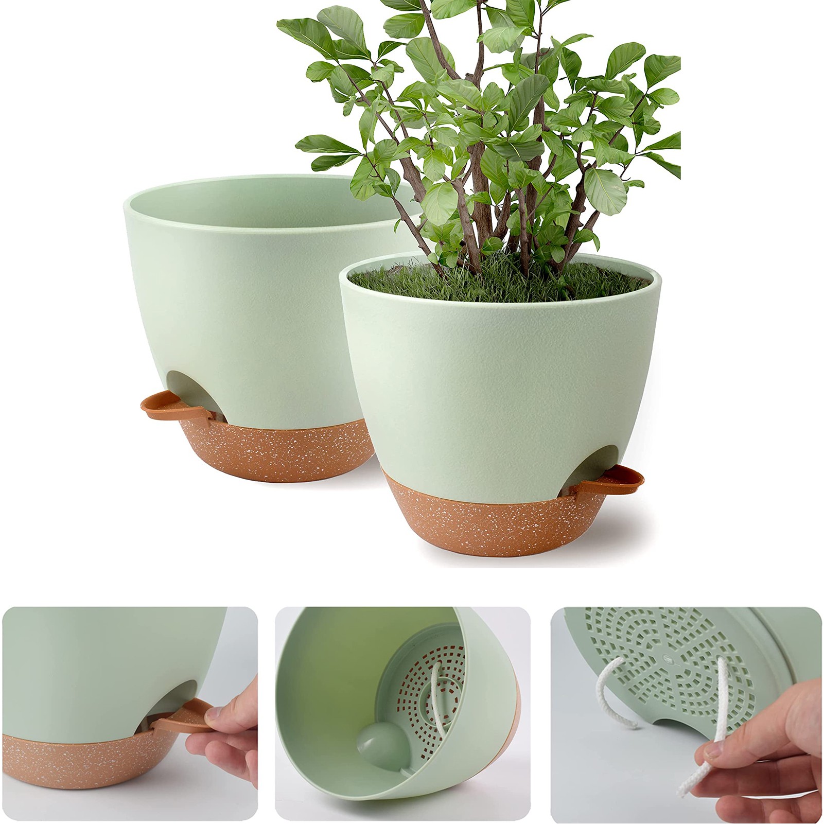 9 Inch Self Watering Flower Pot 3