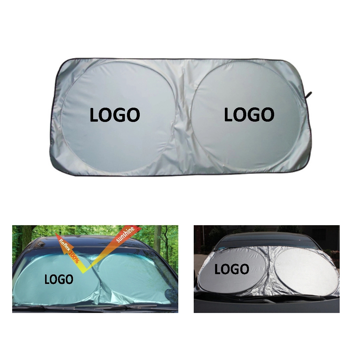 Silver Cloth Car Sunshade 3