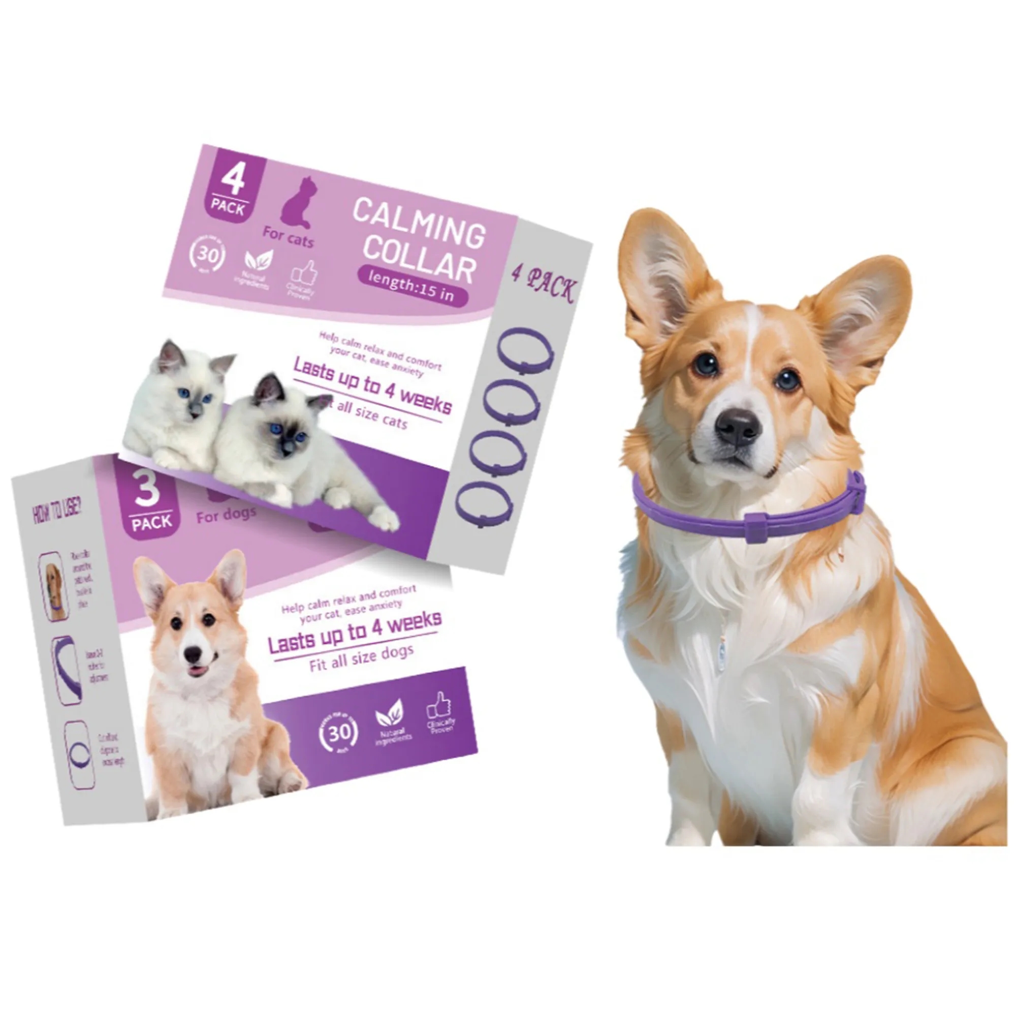 Adjustable Rubber Dog Calming Collar For Anxiety Relief 4