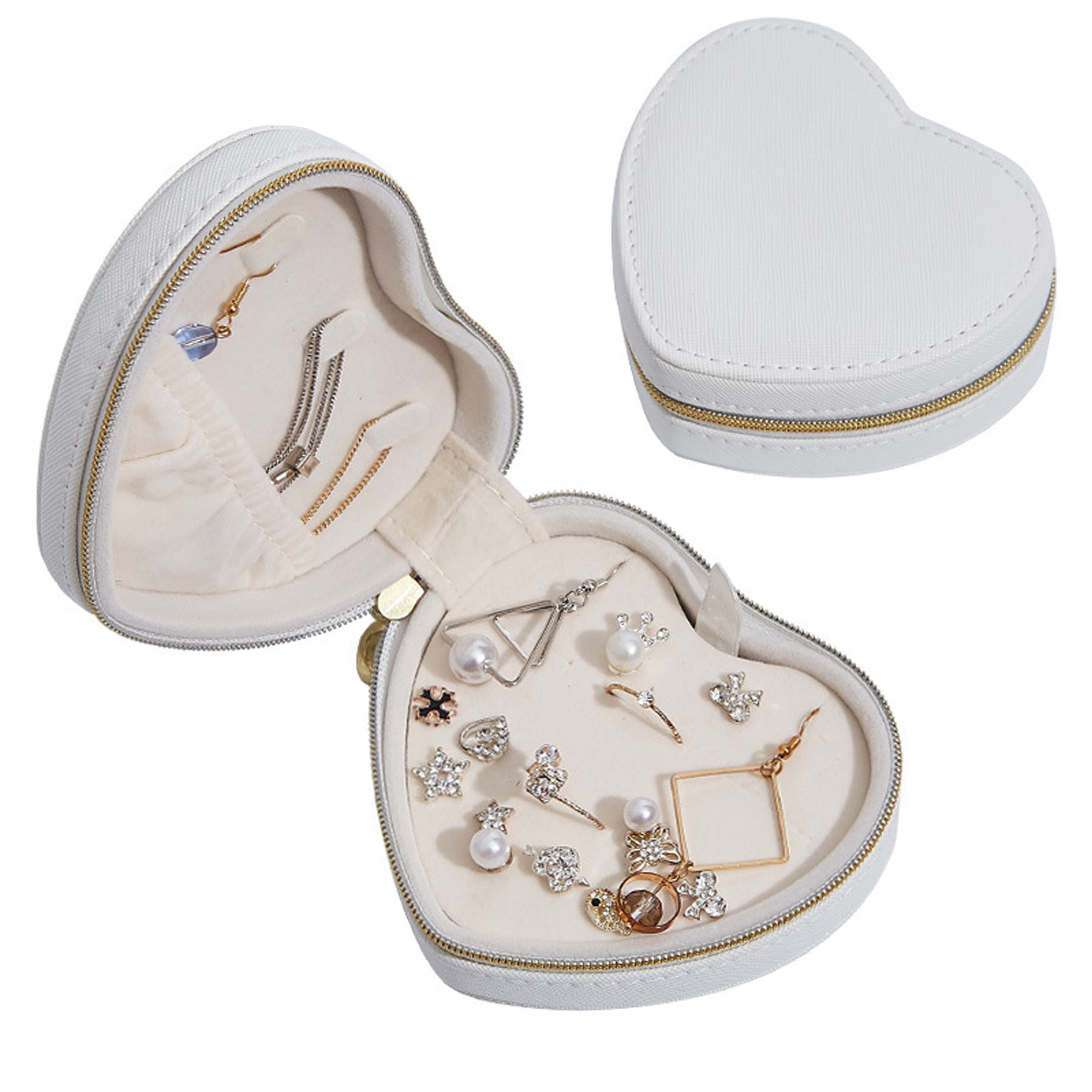 Heart-Shaped PU Leather Jewelry Case 6