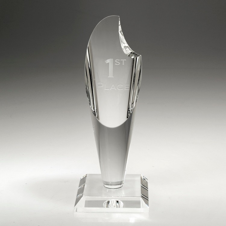 10" Torch Crystal Award w/Base 3