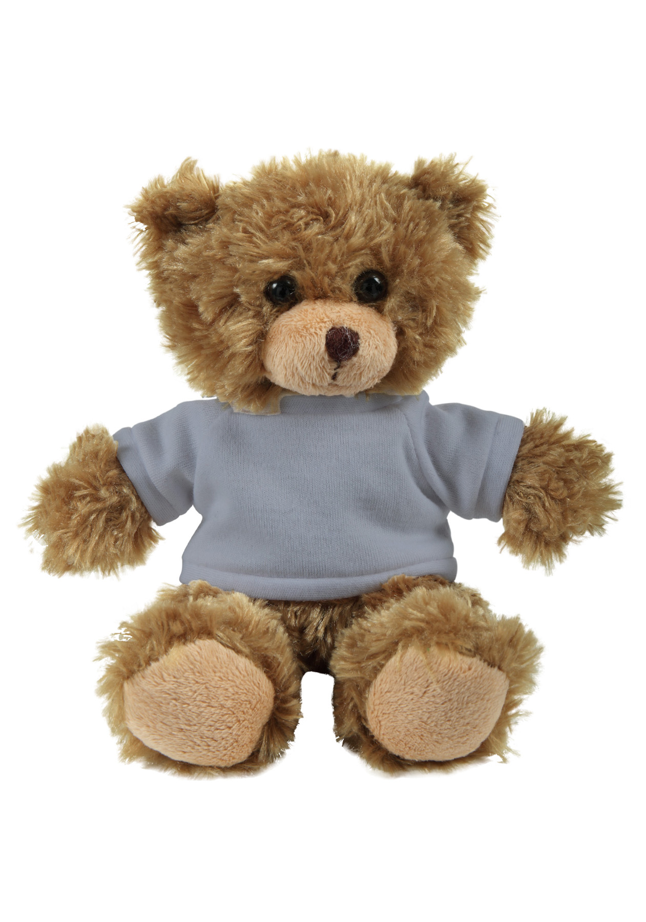 soft plush Mocha Curly Sitting Bear  with t-shirt 23