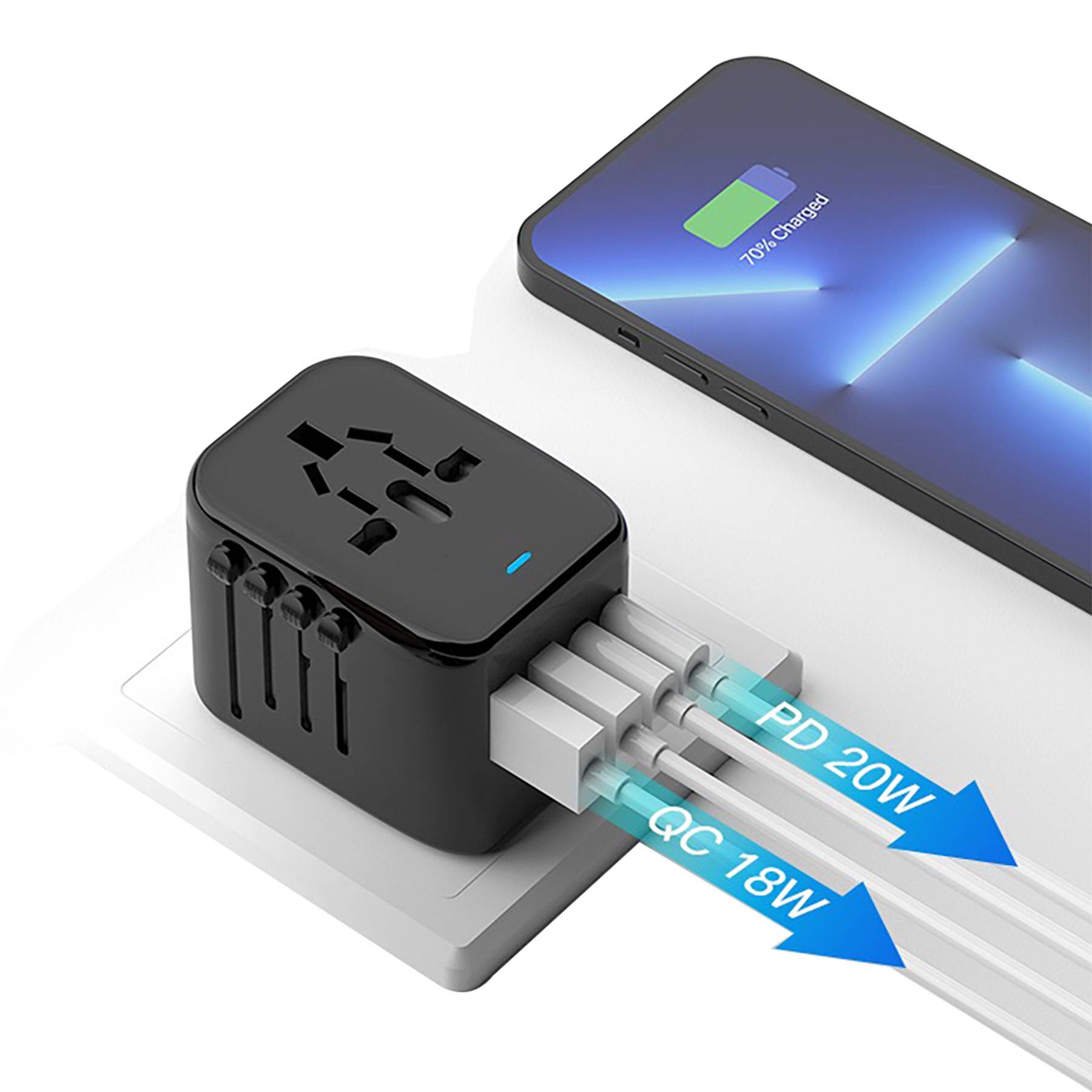 4 plugs Universal Travel Adapter 6