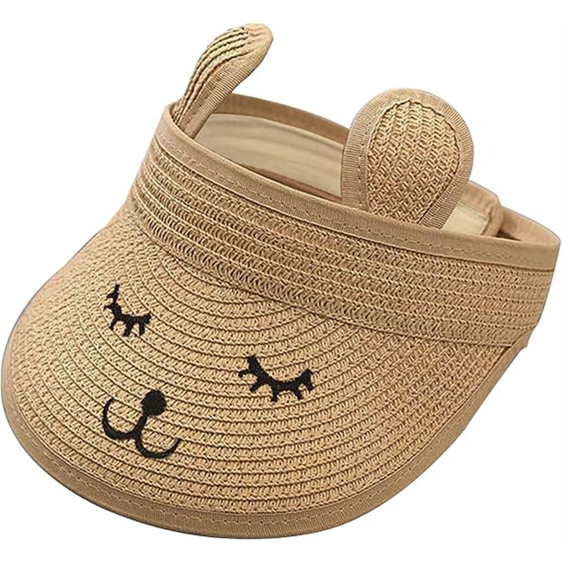 Toddler Wide Brim Cute Bunny Straw Hat 4