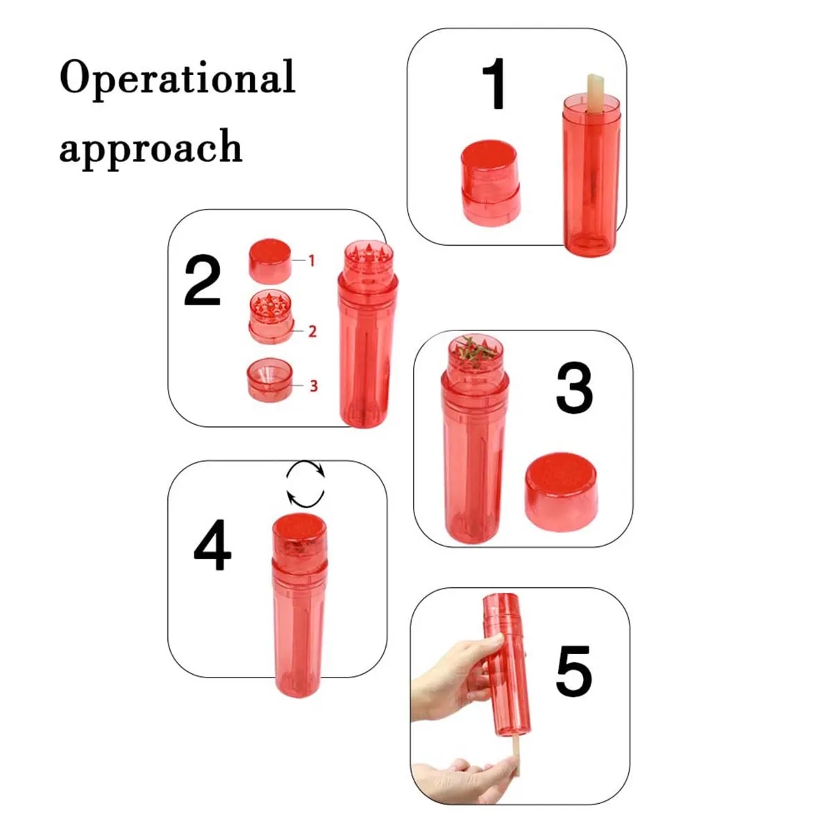 Multifunction Portable Plastic All-In-One Cigarette Grinde 3