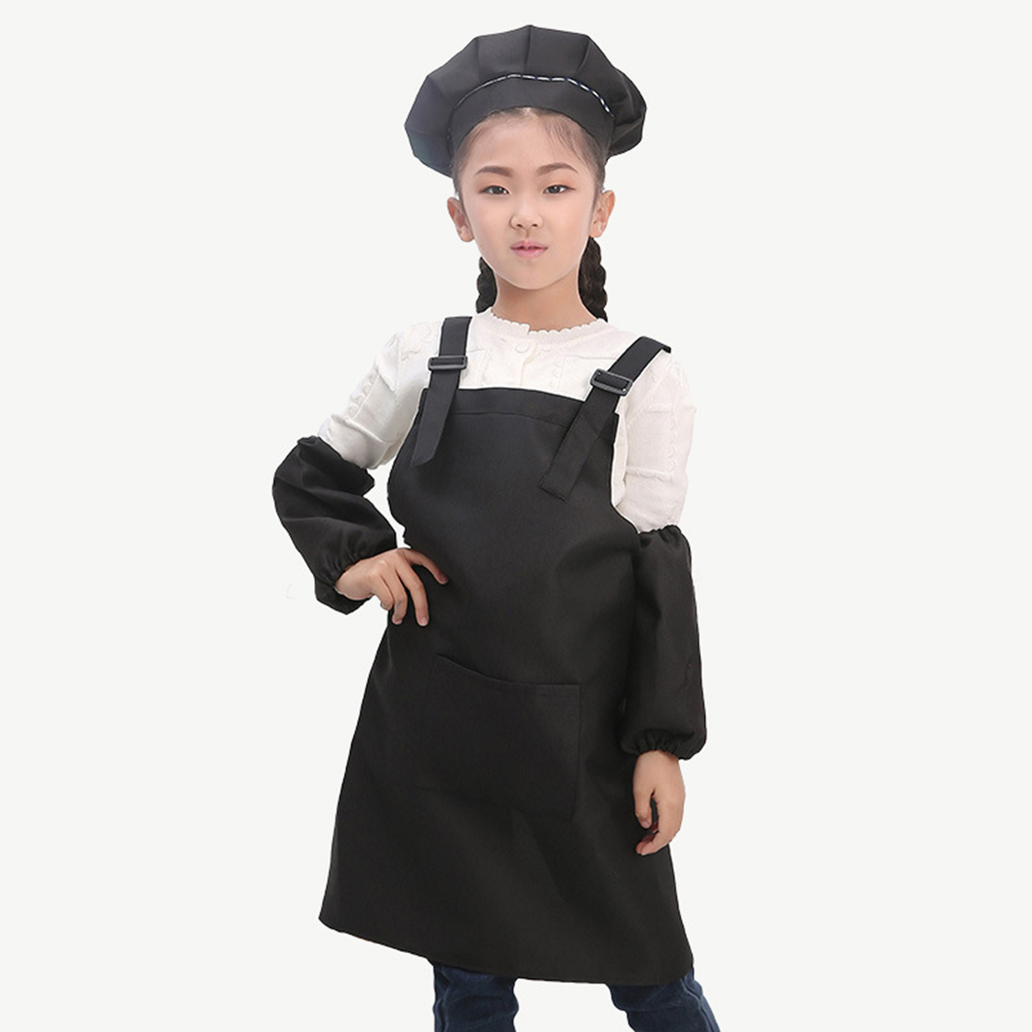 Kids Apron Chef Hat Set 6