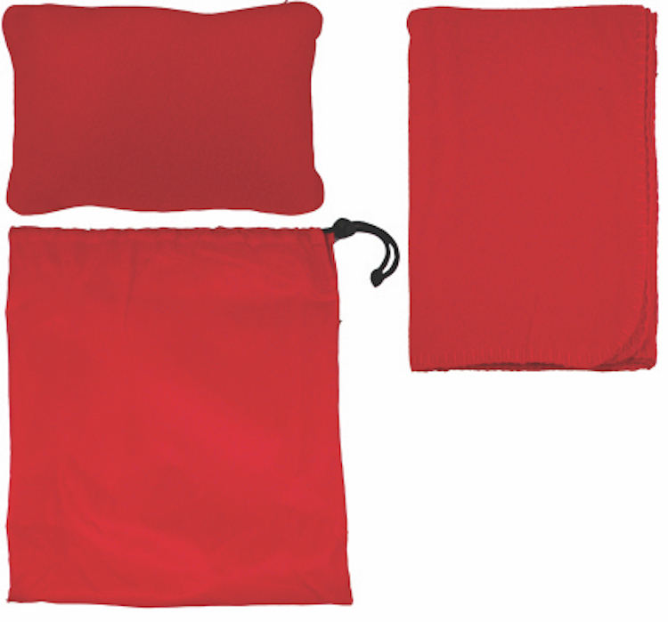 Fleece Blanket/Pillow All-in-1 Travel Set w/Nylon Bag 4