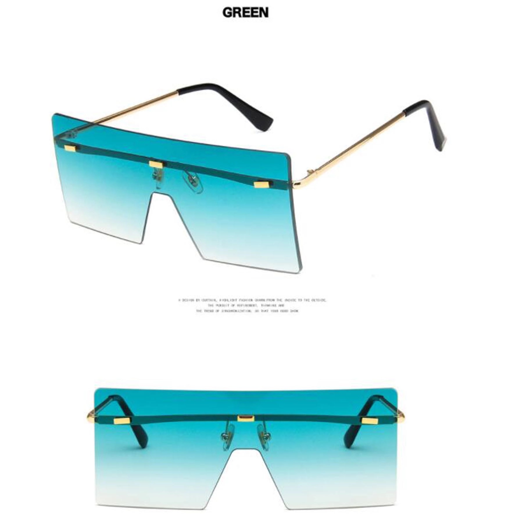 Retro Rimless Rectangle Sunglasses 14