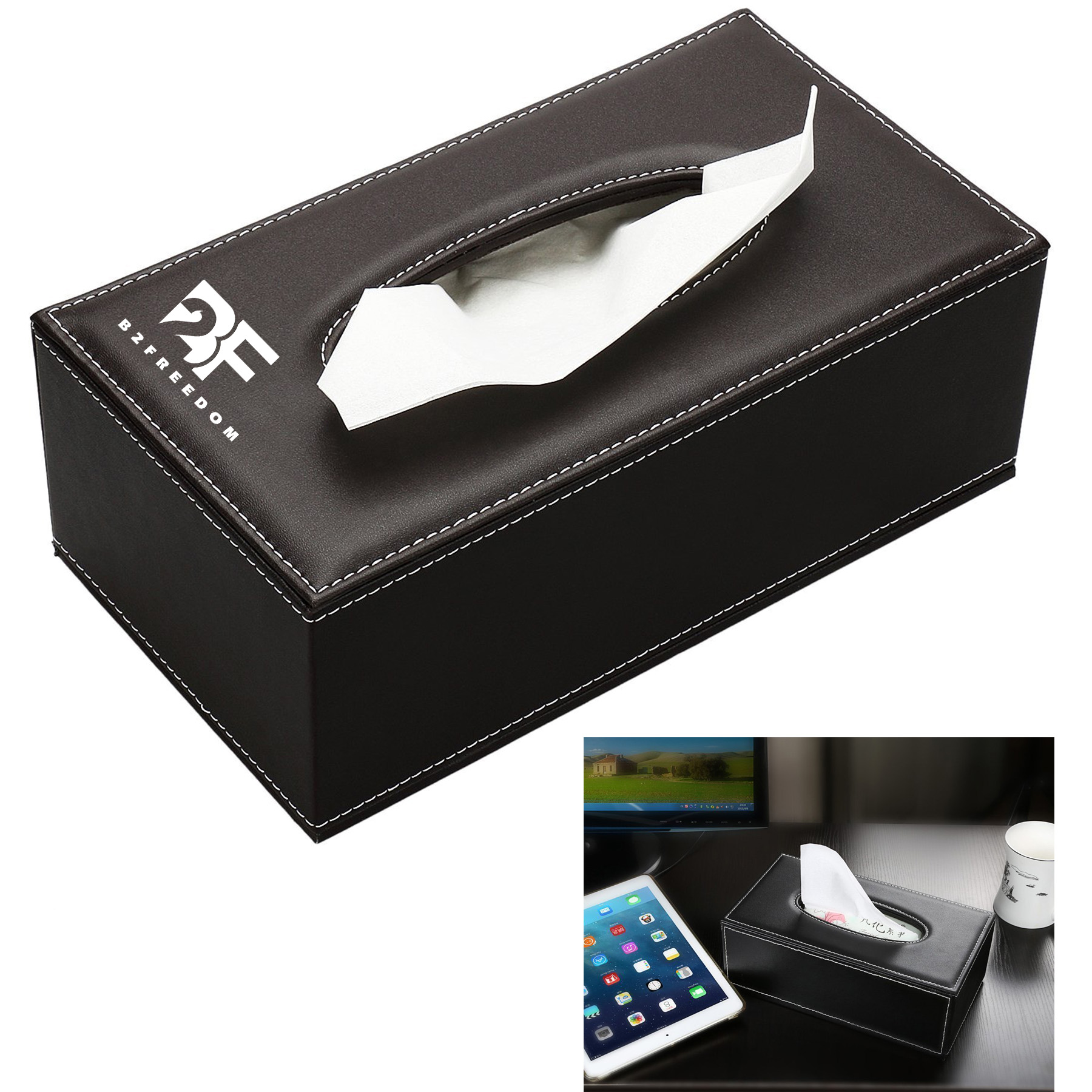 PU Leather Tissue Box