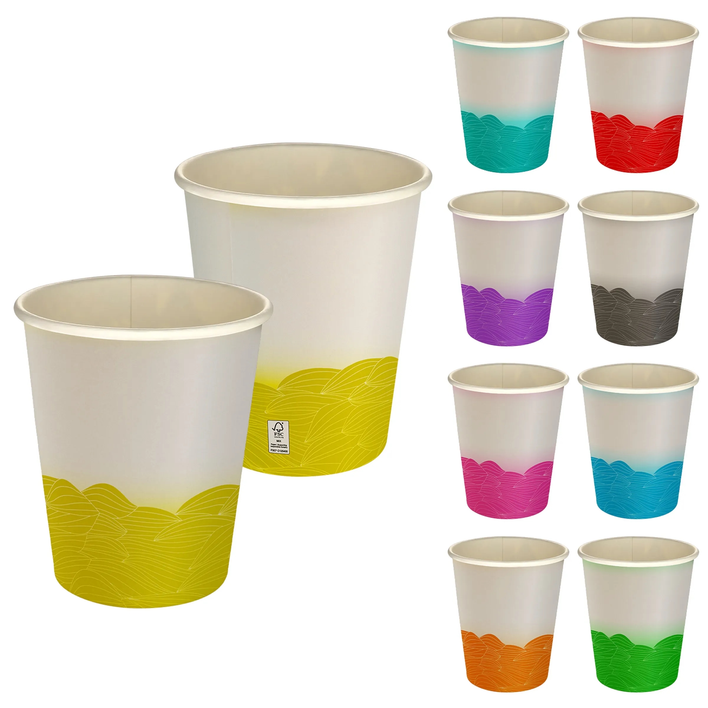 5 oz Full Color Turbulent Waves Paper Cup 3