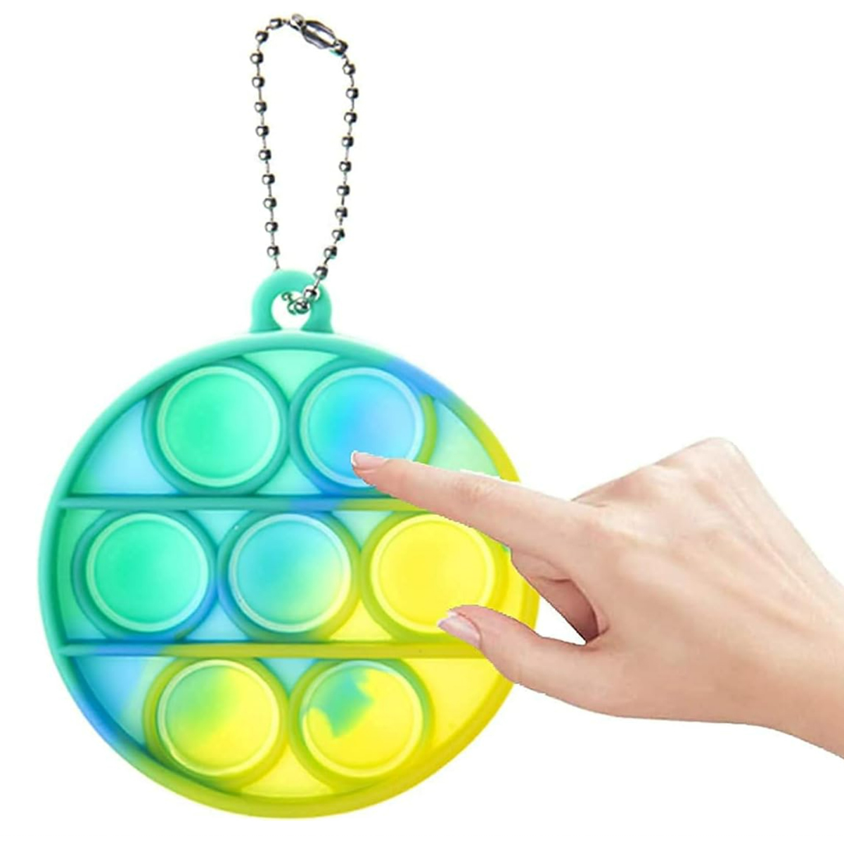 Round Pop Bubble Fidget Sensory Toy Keychain 1