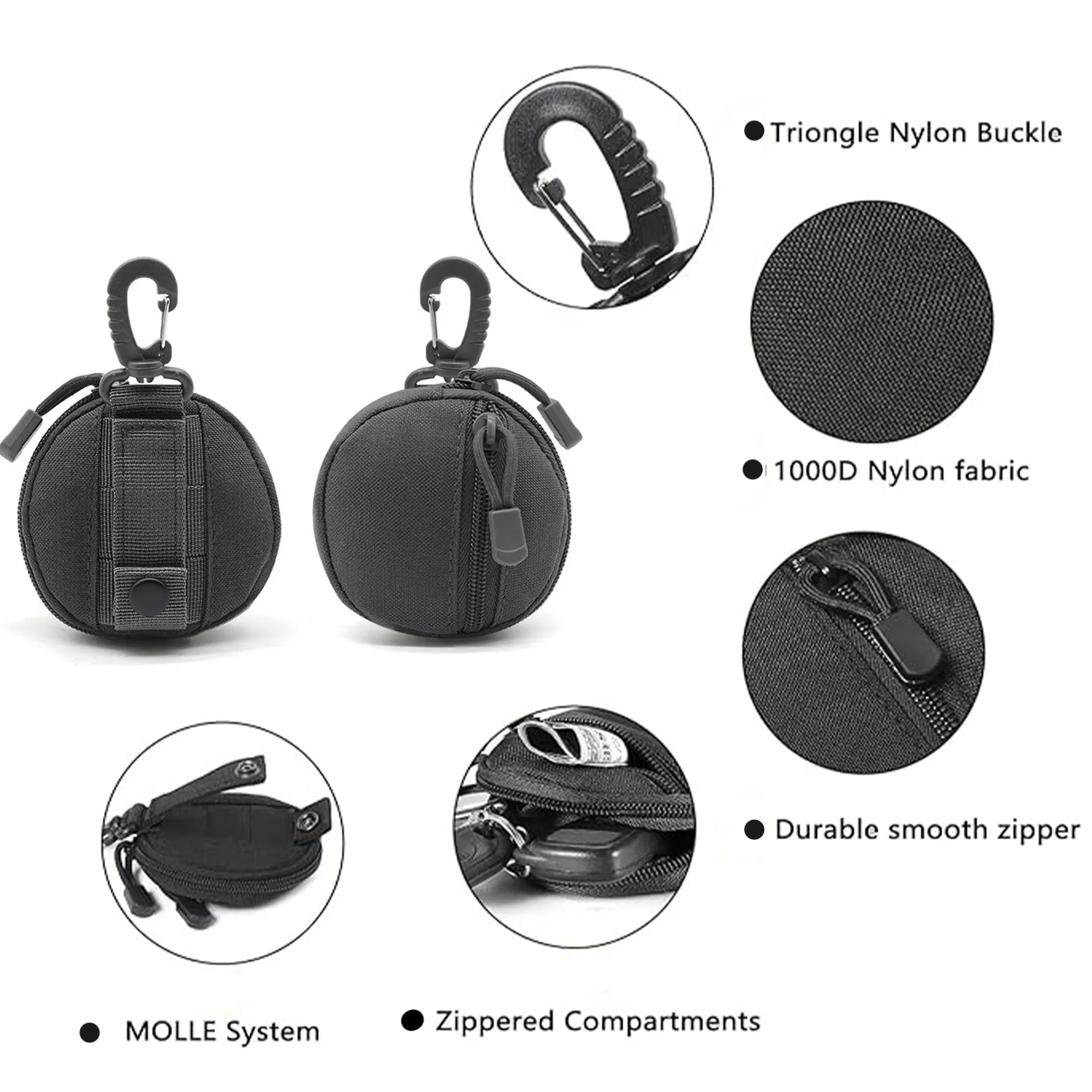 Tactical Bag Key Chain, Wallet Case Wireless Headset 5