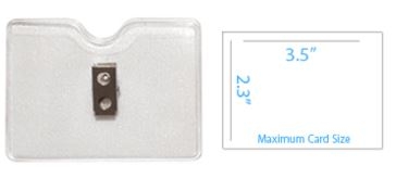 3.81" W x 2.75" H - Horizontal Clear Vinyl Badge Holder (Blank) 1