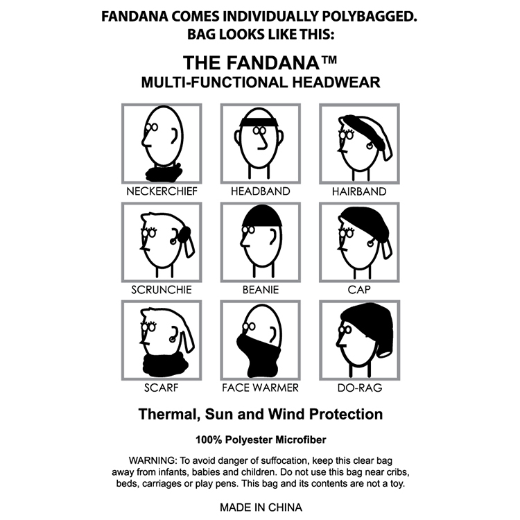 "THE FANDANA™" Full Color Sublimation Import Air Ship Full-Size Multi-Functional Gaiter & Headwear 9