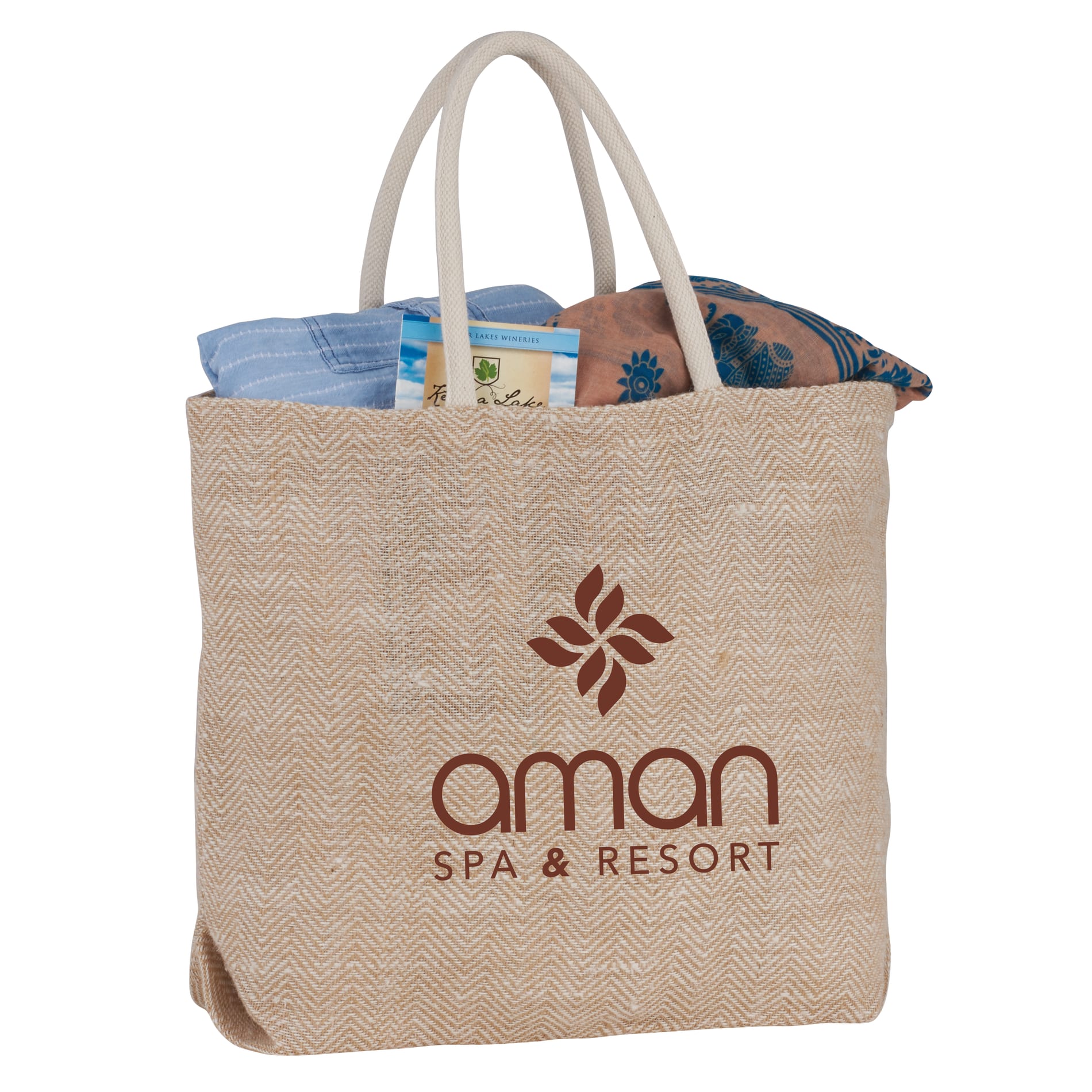 Herringbone Jute Tote 23