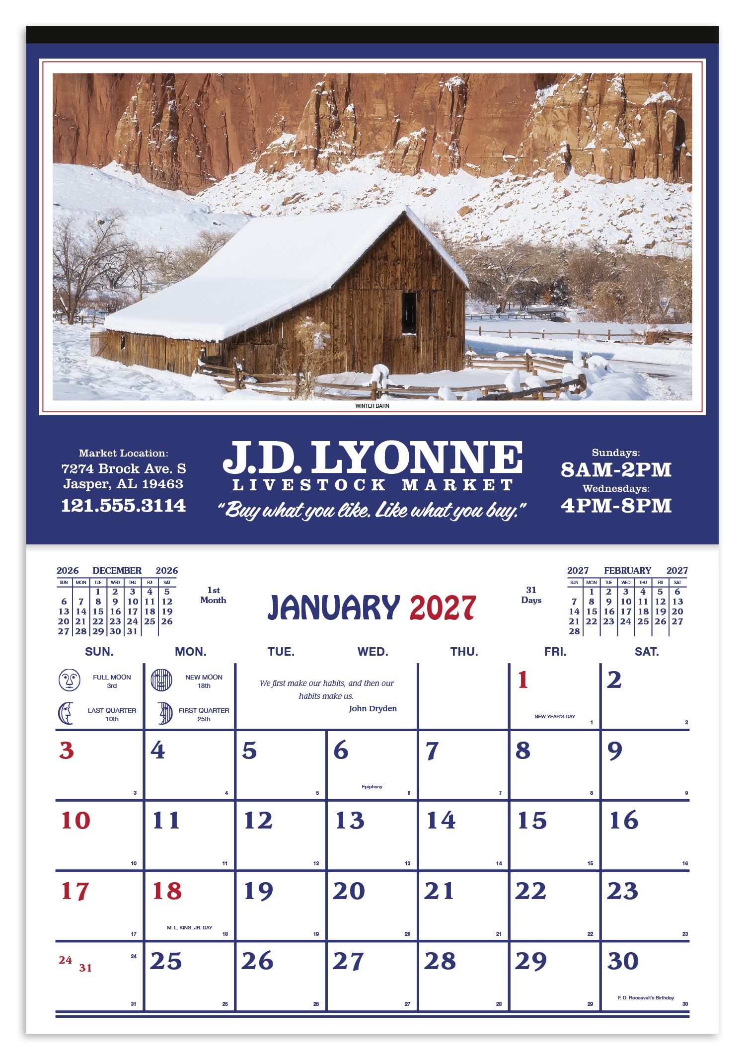 Skinner & Kennedy® Farm Calendar 84