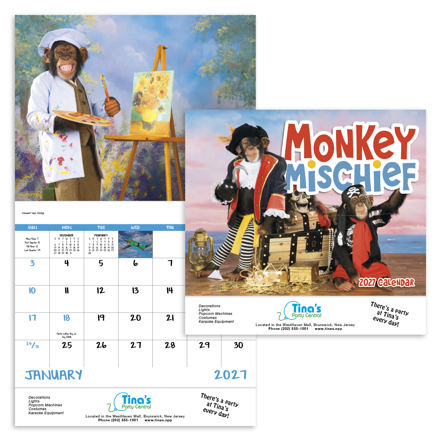 Good Value™ Monkey Mischief - Stapled Calendar 60