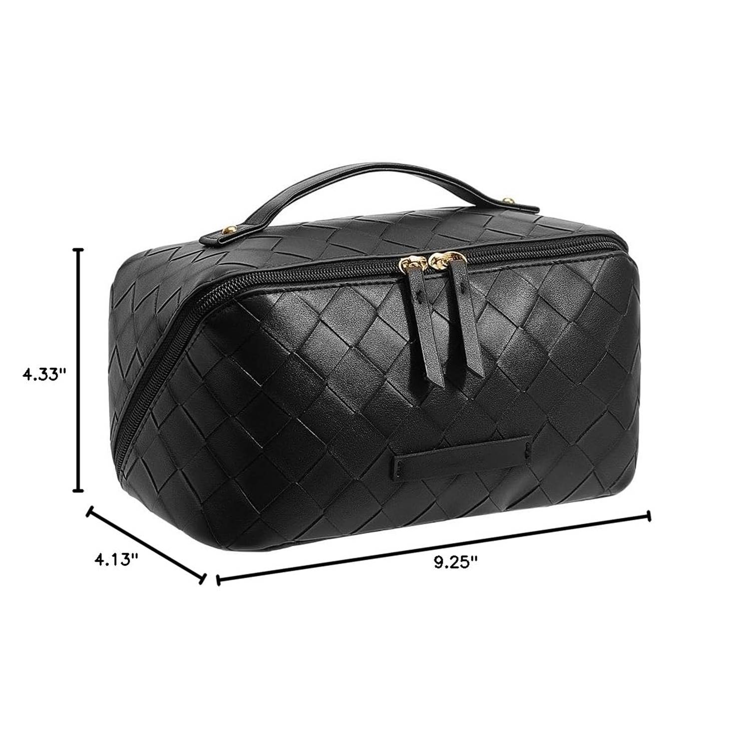 Large Capacity PU Leather Travel Cosmetic Bag w/ Compartment 4